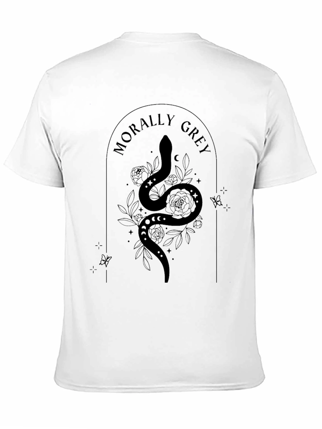 Morally Grey Snake Graphic Tee - Black