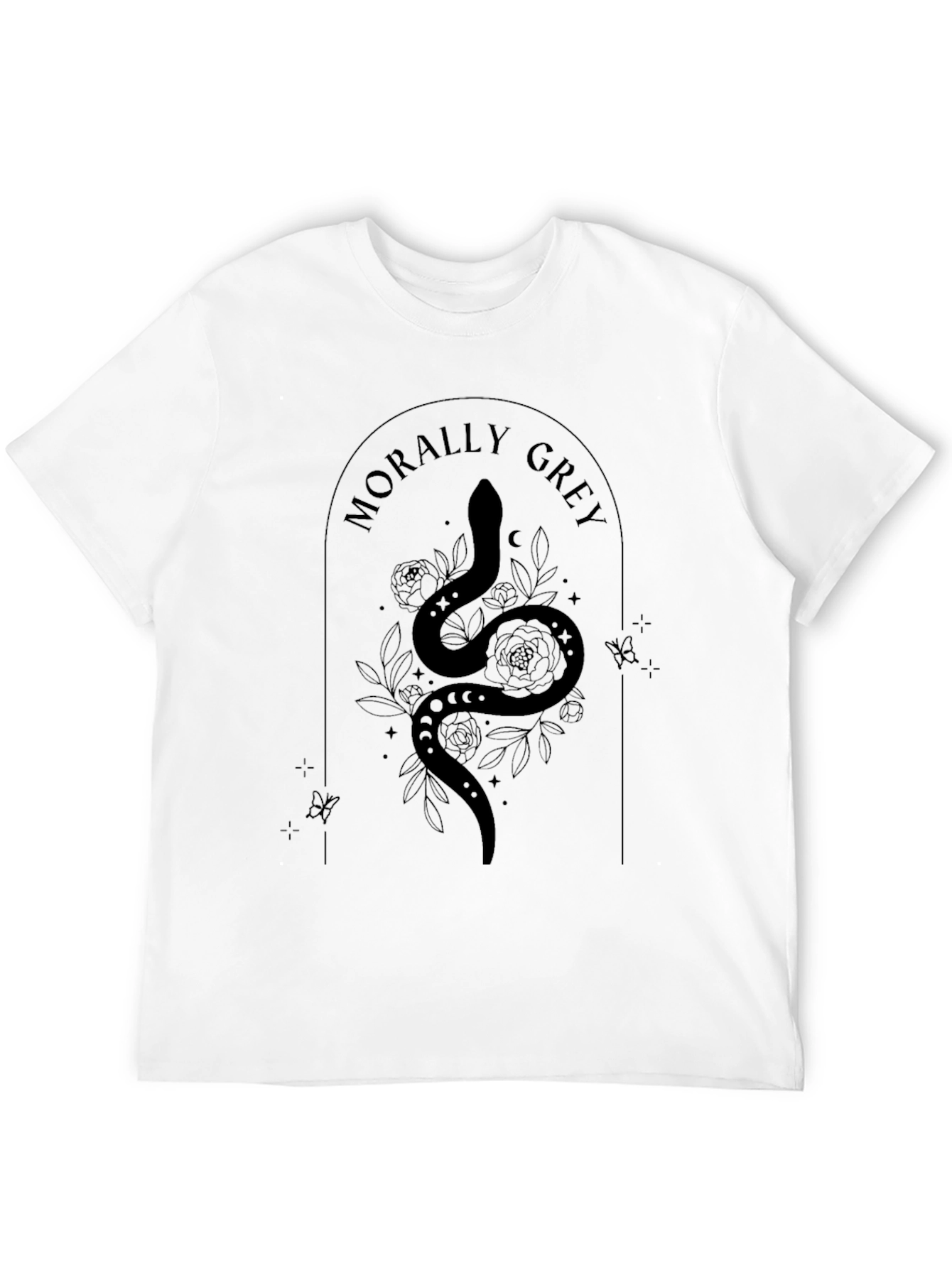 Morally Grey Snake Graphic Tee - Black