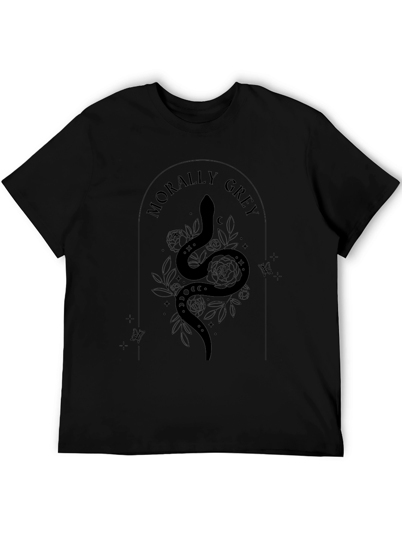 Morally Grey Snake Graphic Tee - Black