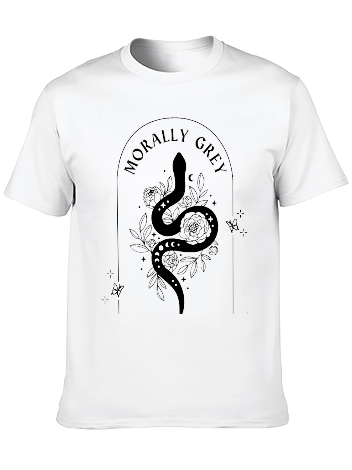 Morally Grey Snake Graphic Tee - Black