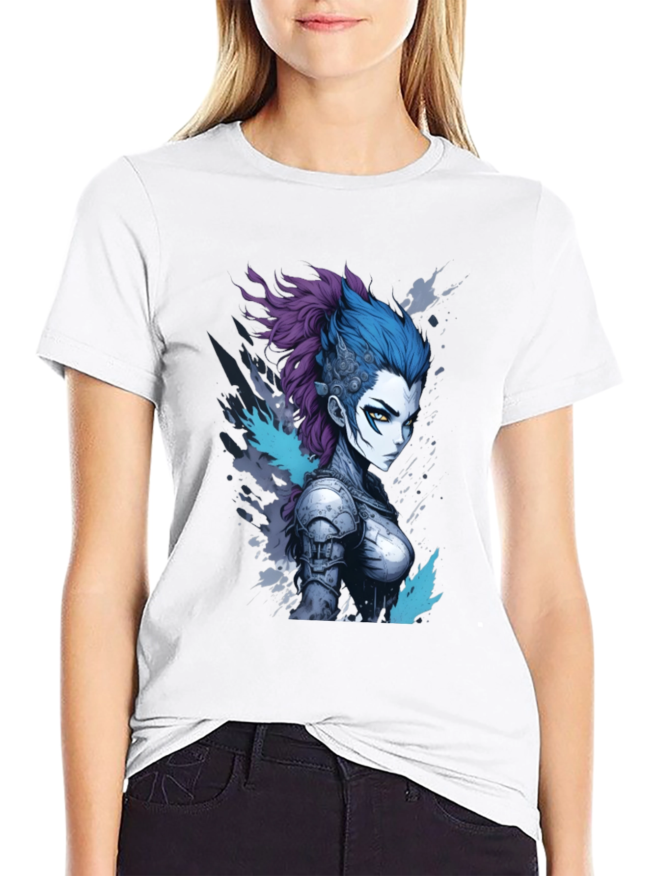 Anime Warrior Graphic Tee - Cool Design