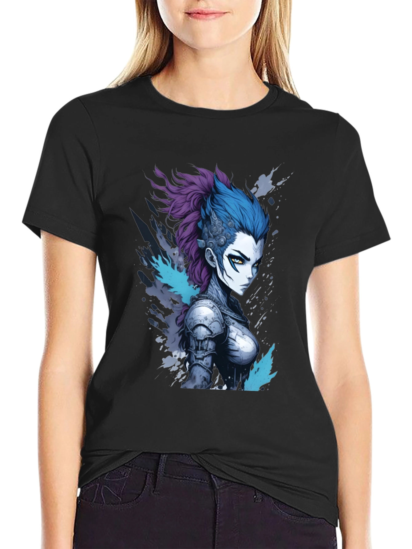 Anime Warrior Graphic Tee - Cool Design