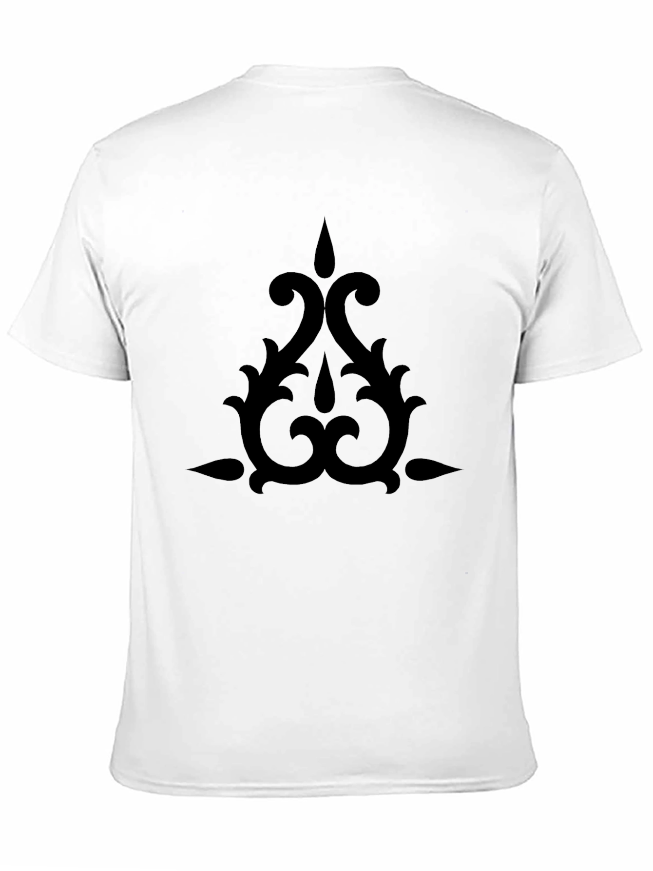 Stylish Black T-Shirt with Ornamental Design