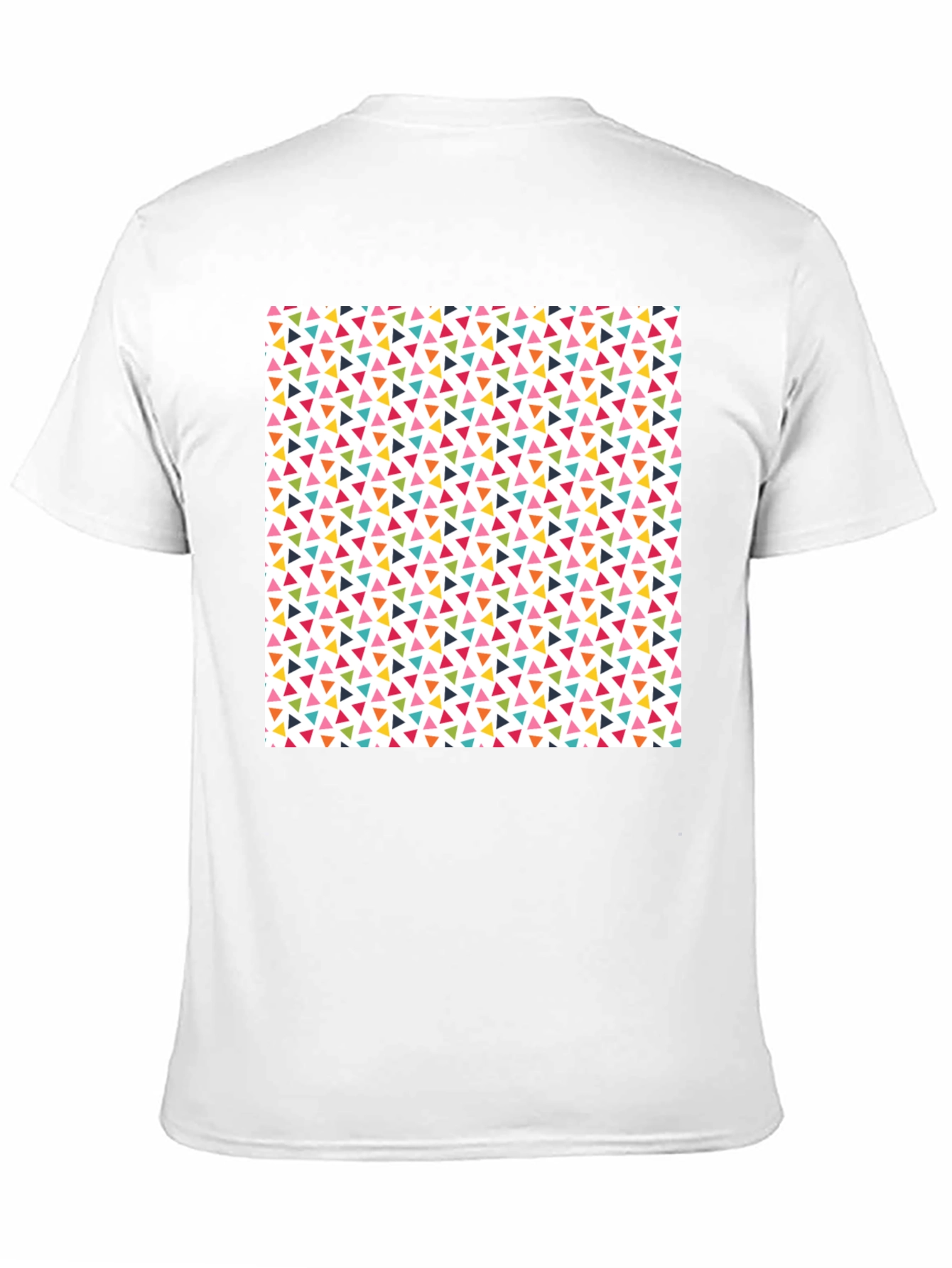 Fun Geometric Triangle Pattern Black T-Shirt