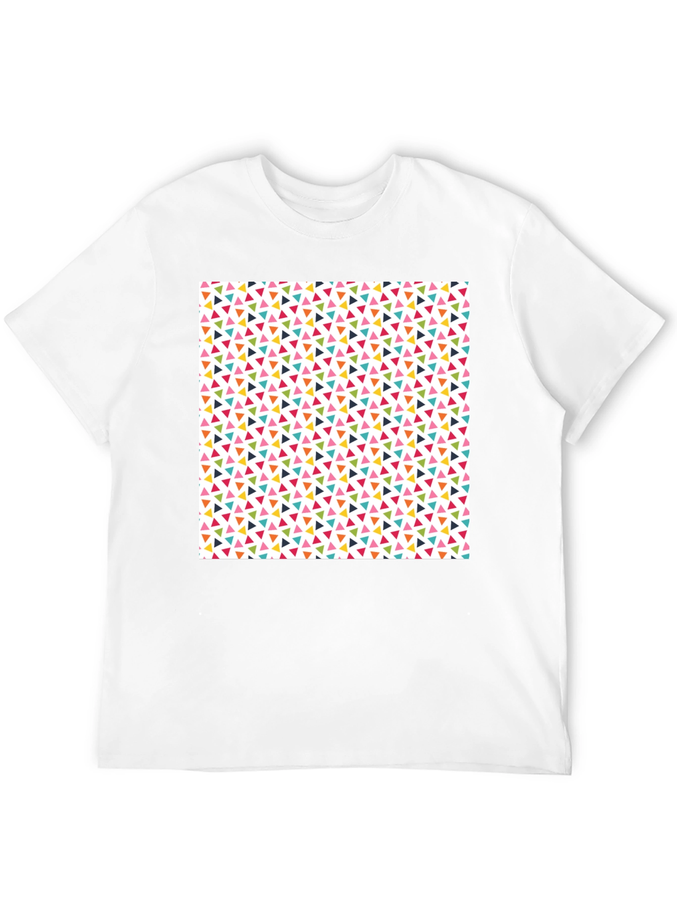 Fun Geometric Triangle Pattern Black T-Shirt