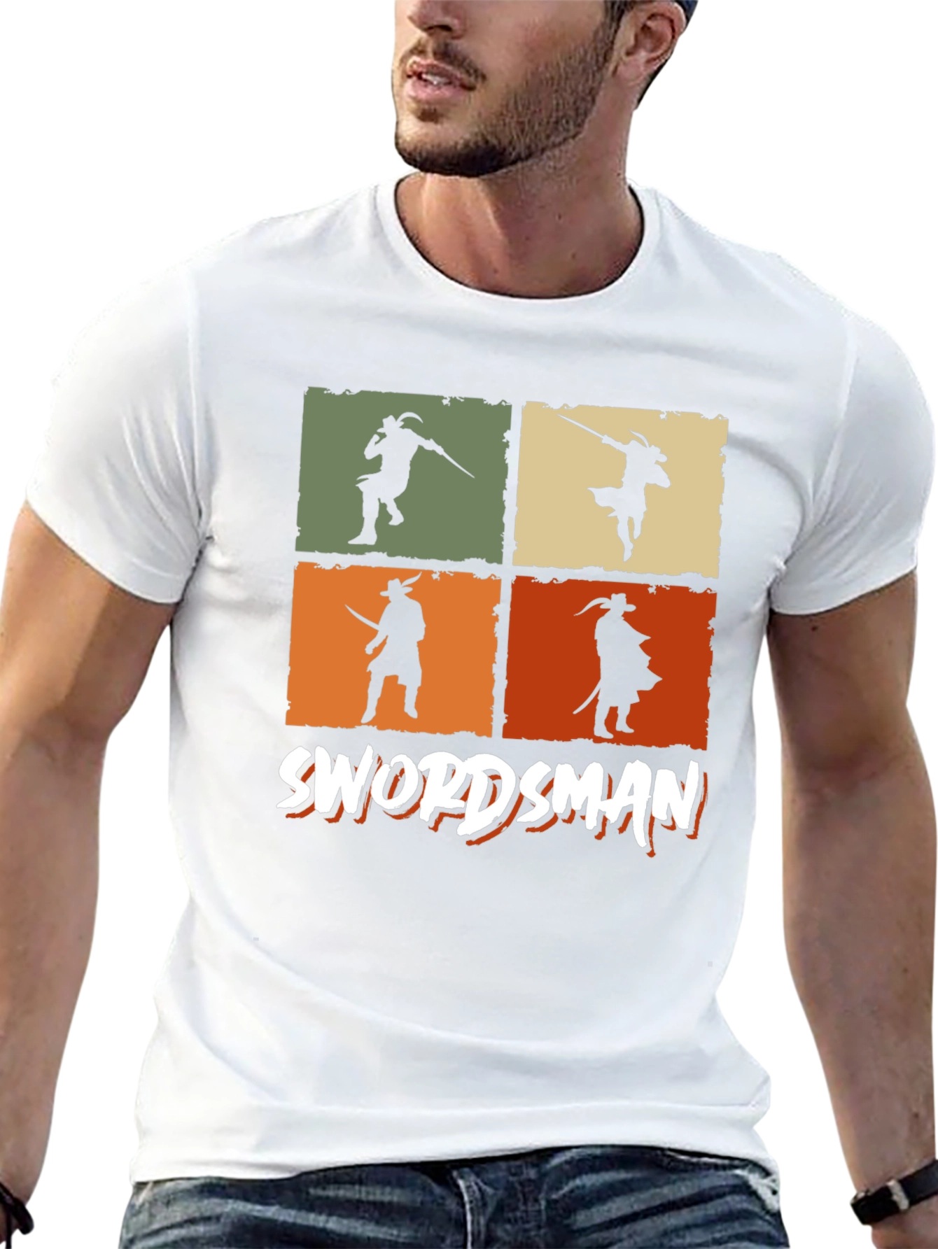 Swordsman Retro Graphic T-Shirt