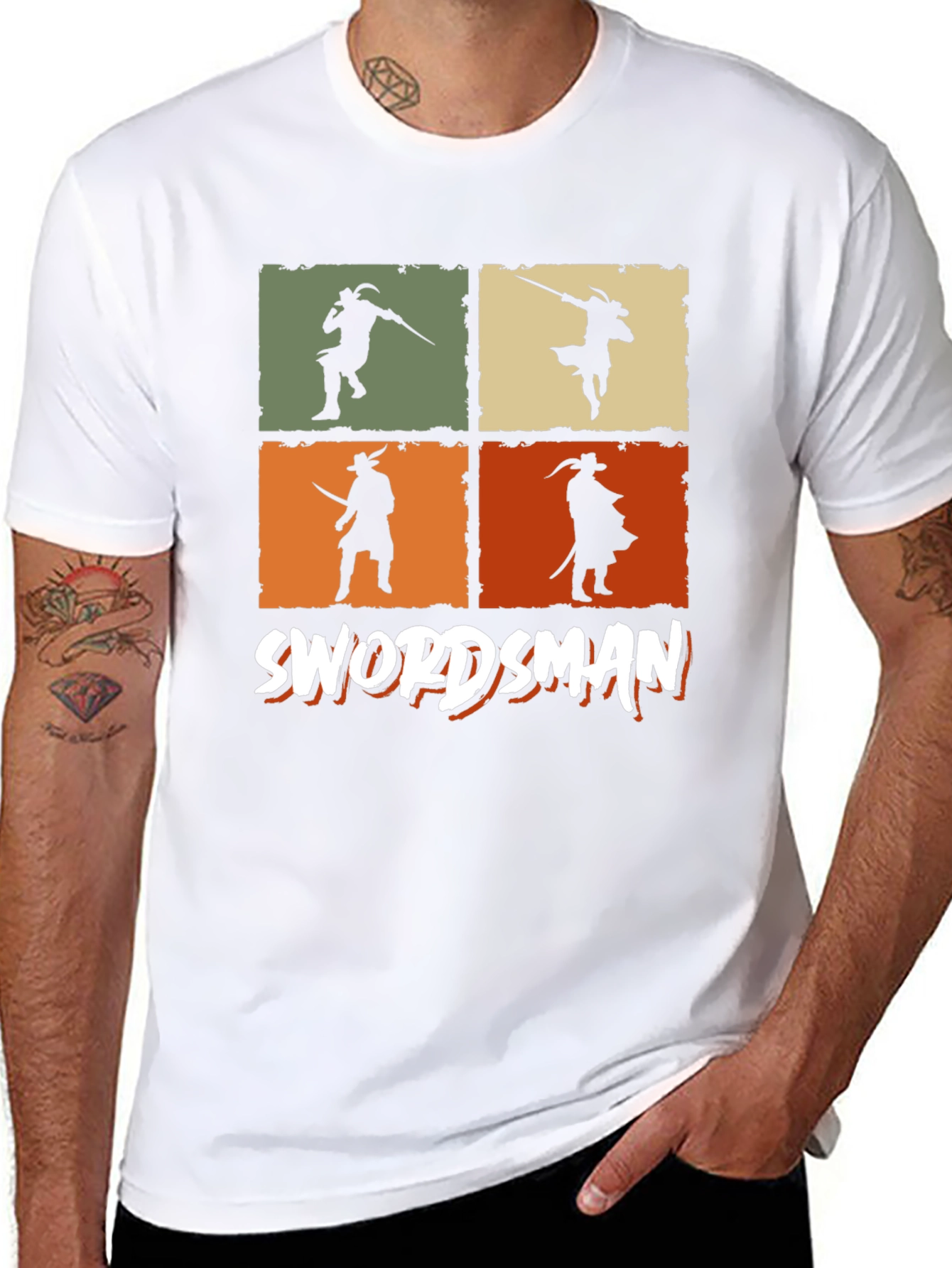Swordsman Retro Graphic T-Shirt