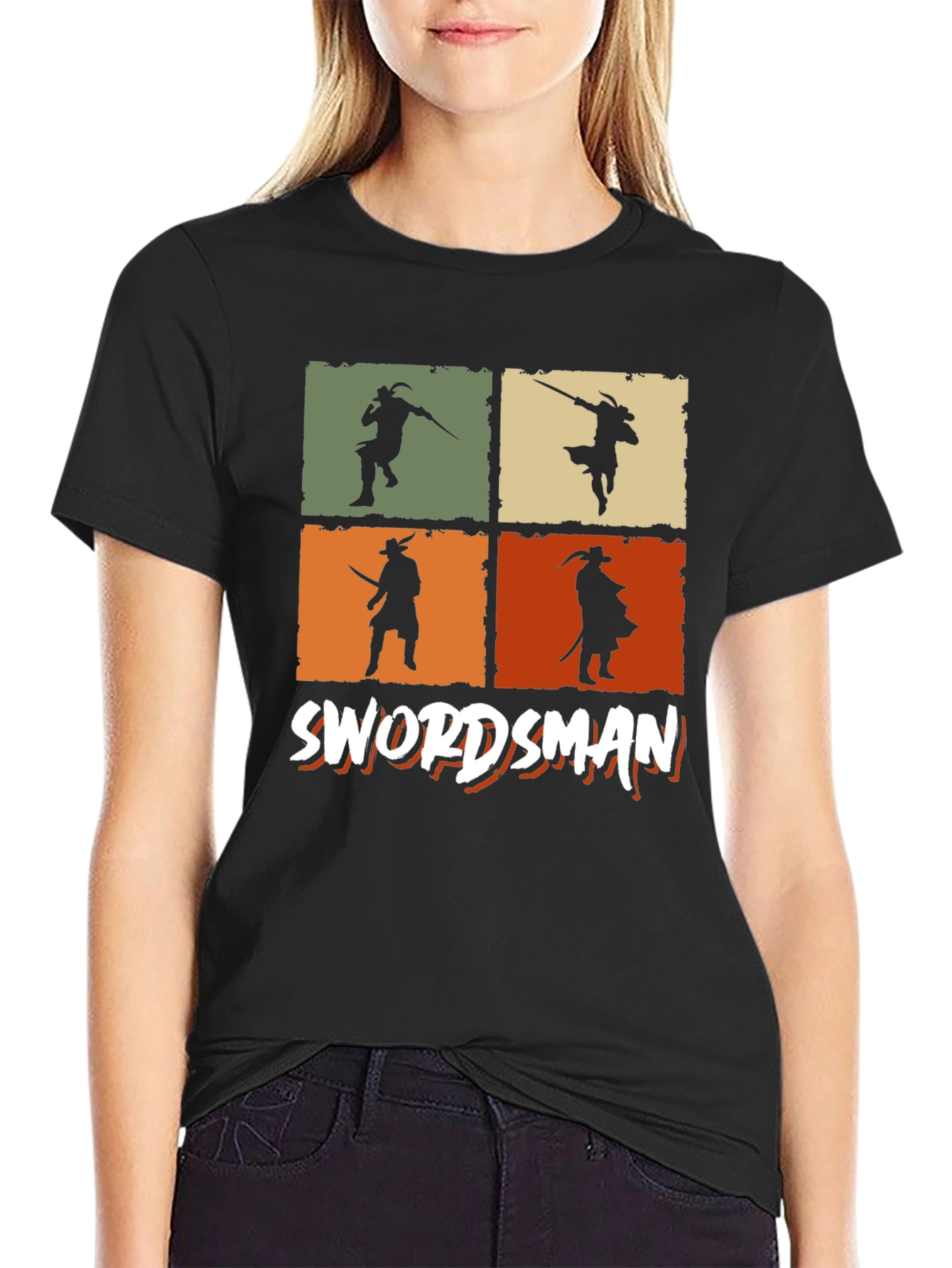 Swordsman Retro Graphic T-Shirt
