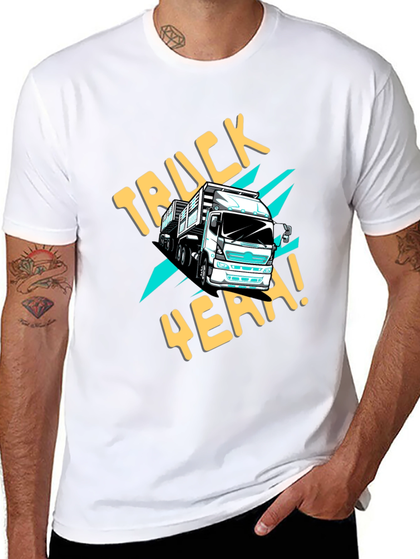 Truck Yeah! Graphic Tee - Black Cotton T-Shirt