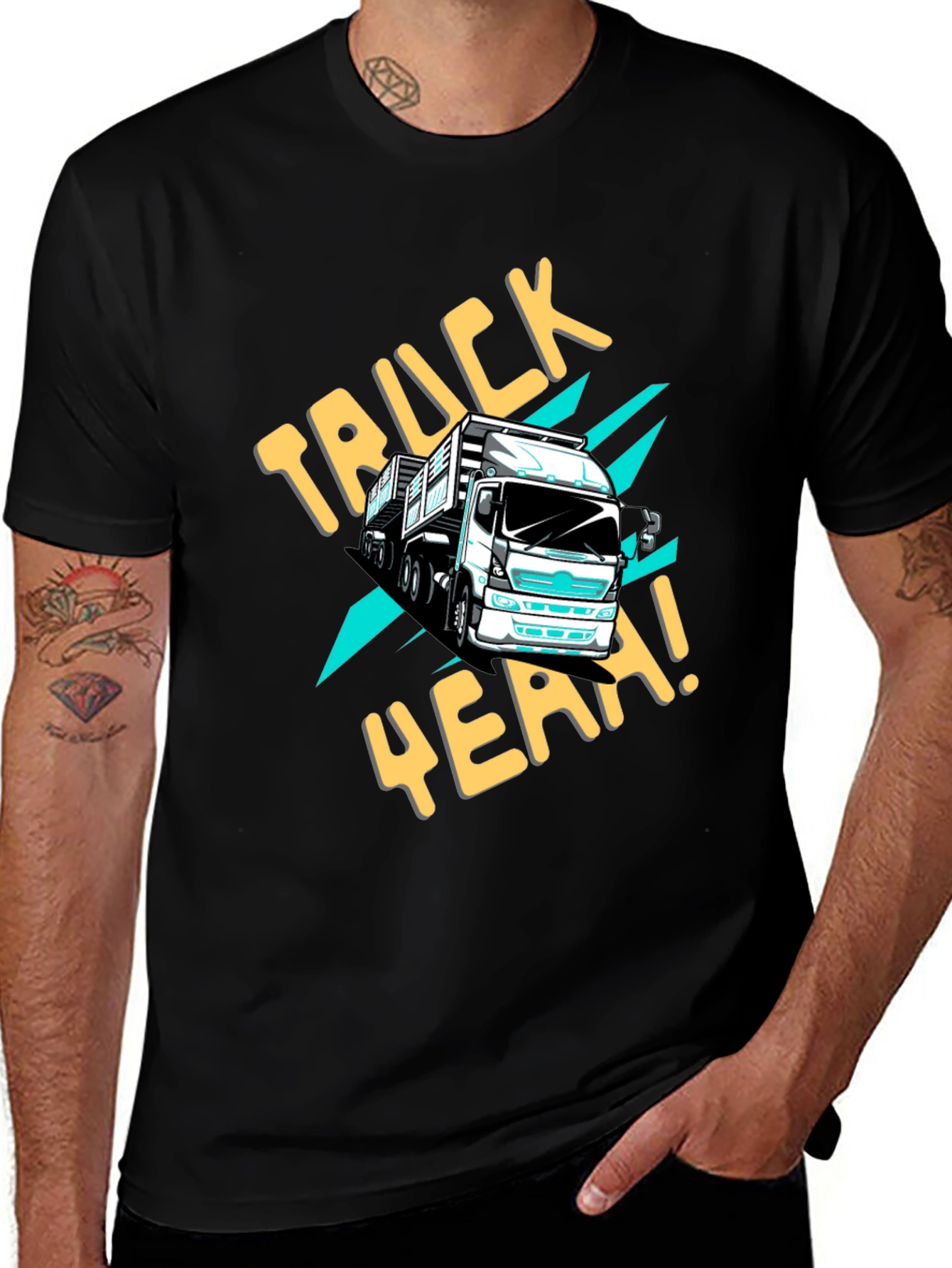 Truck Yeah! Graphic Tee - Black Cotton T-Shirt