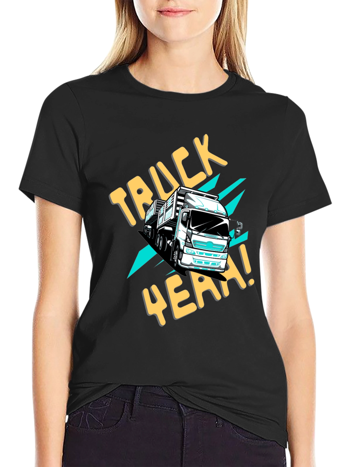 Truck Yeah! Graphic Tee - Black Cotton T-Shirt