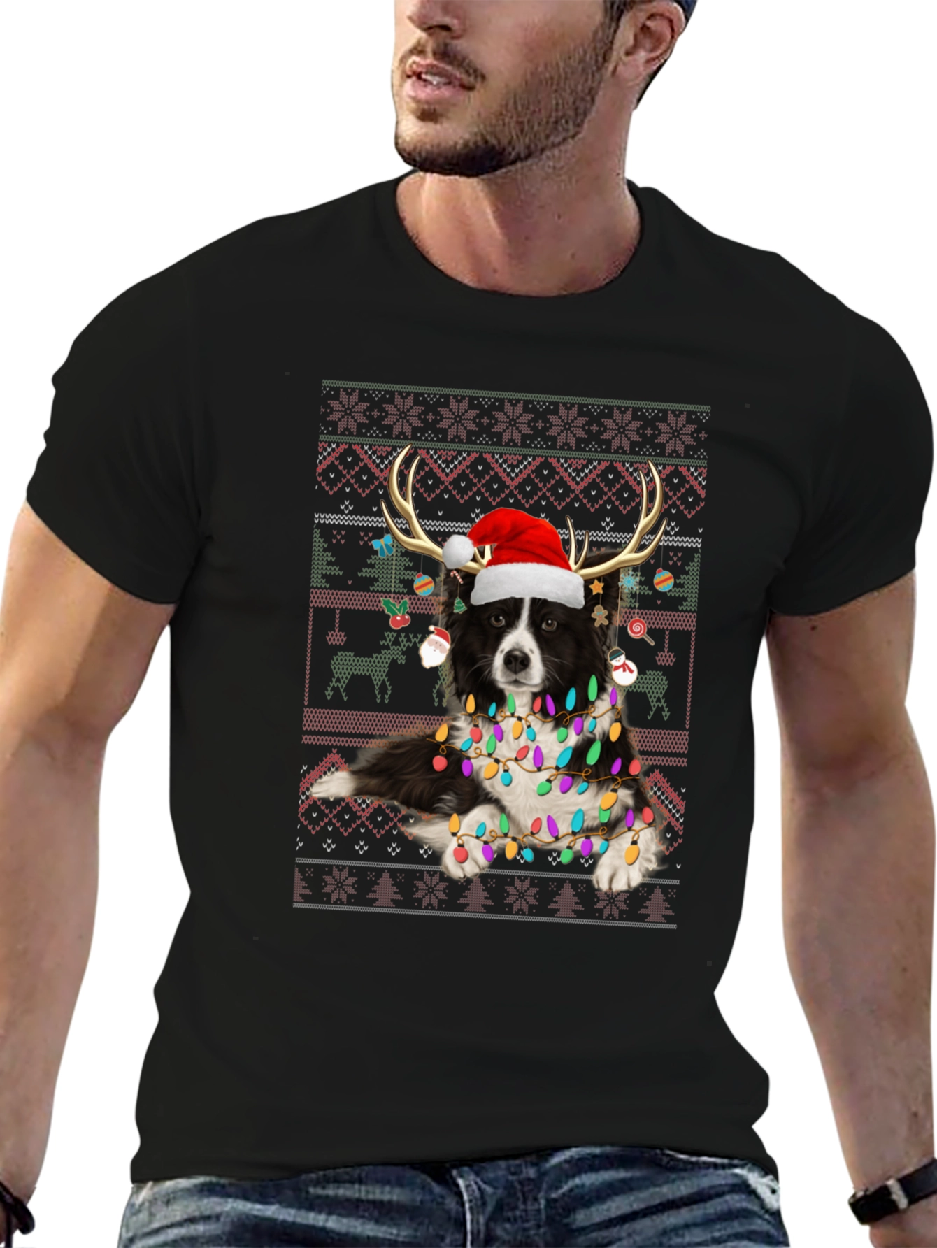 Festive Dog Christmas T-Shirt
