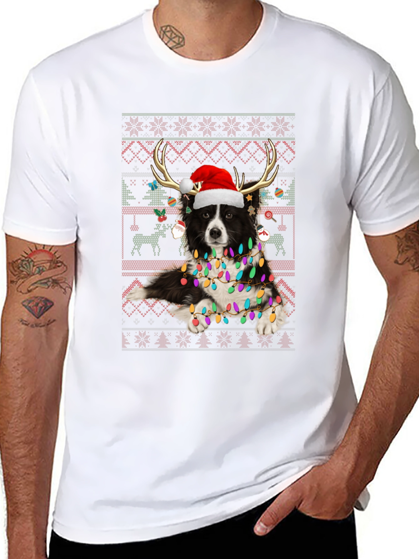 Festive Dog Christmas T-Shirt