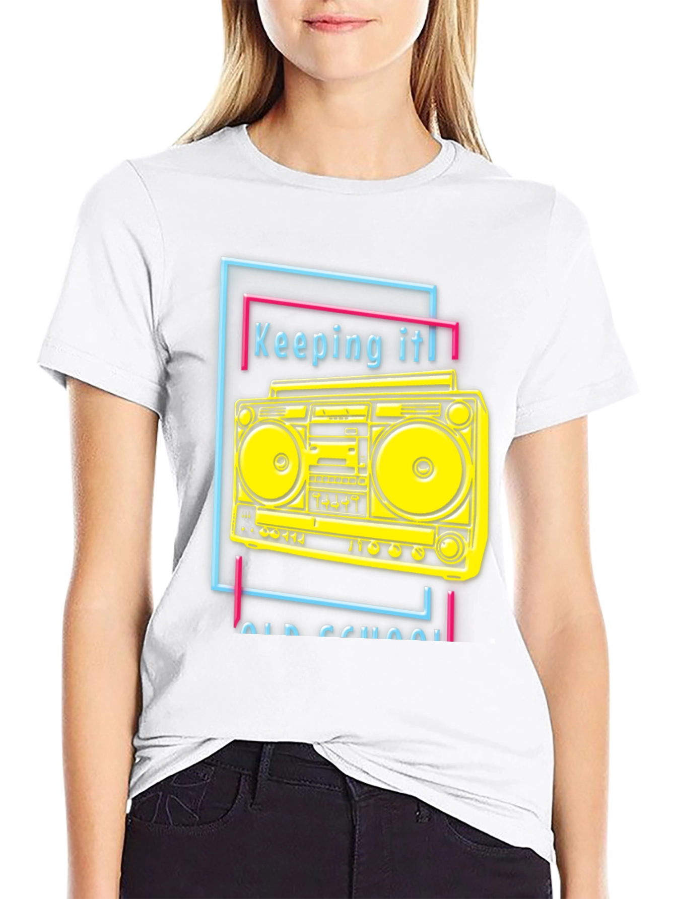 Retro Boombox Graphic Tee - Keeping It Old School