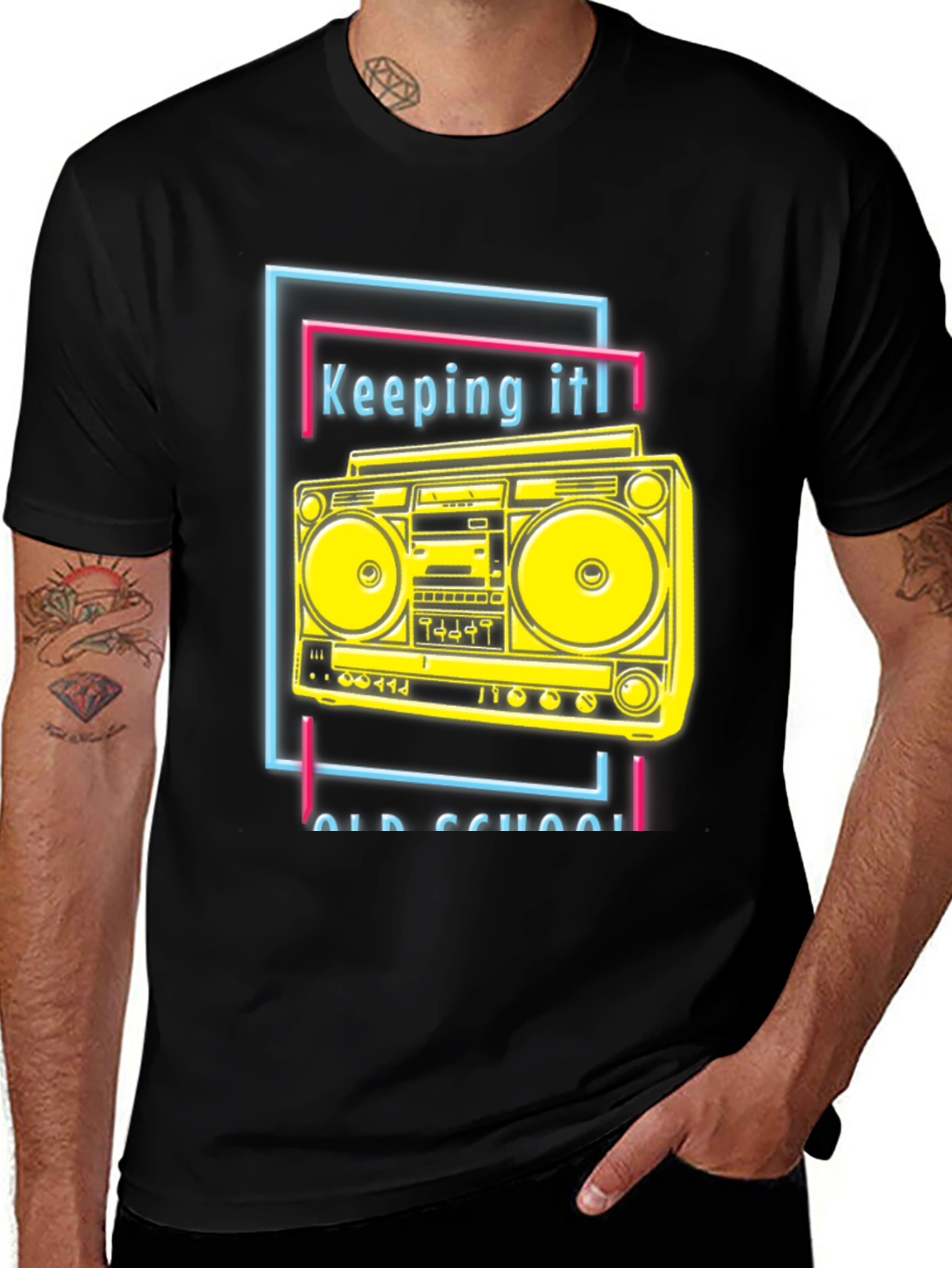 Retro Boombox Graphic Tee - Keeping It Old School