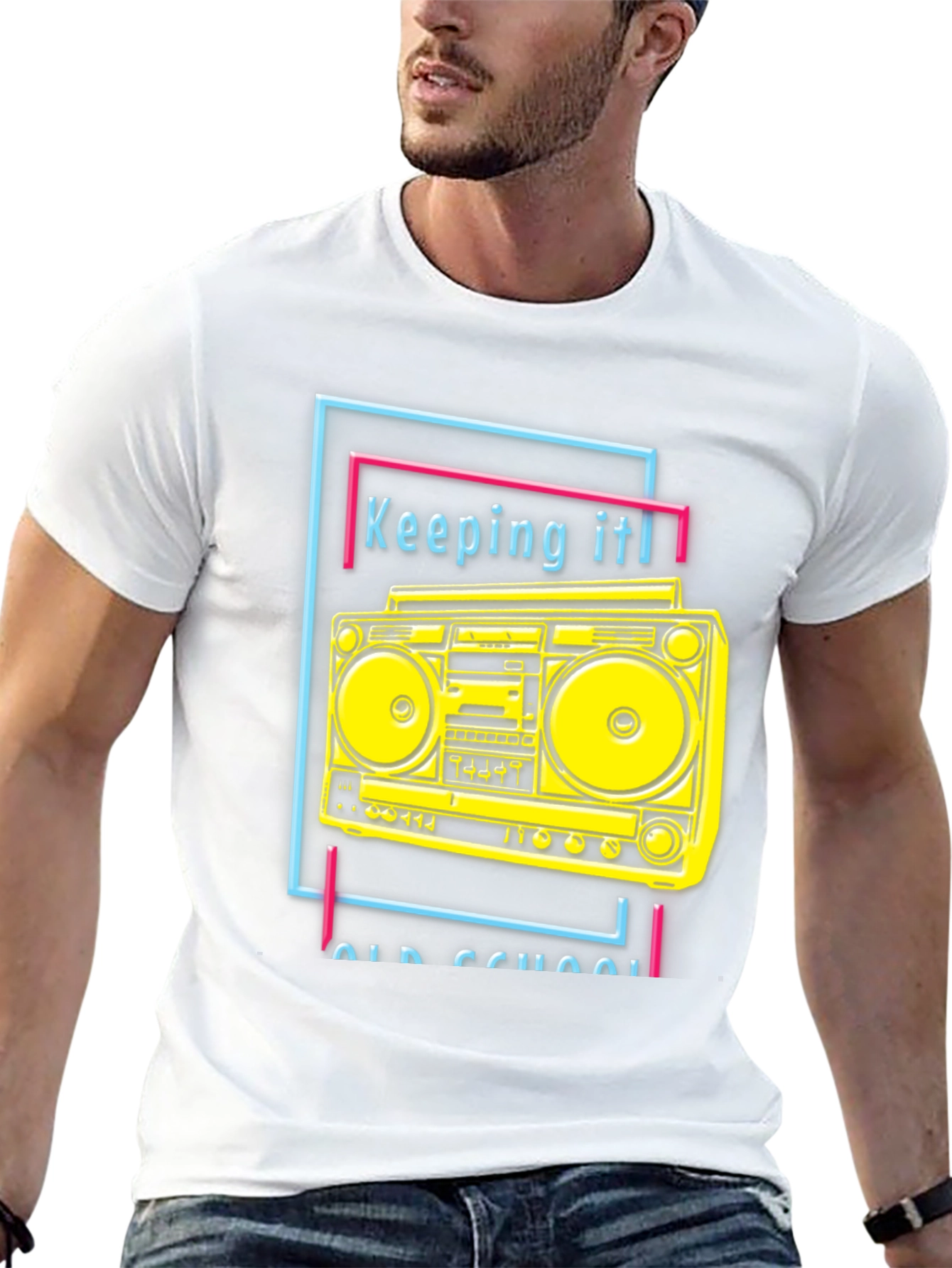 Retro Boombox Graphic Tee - Keeping It Old School