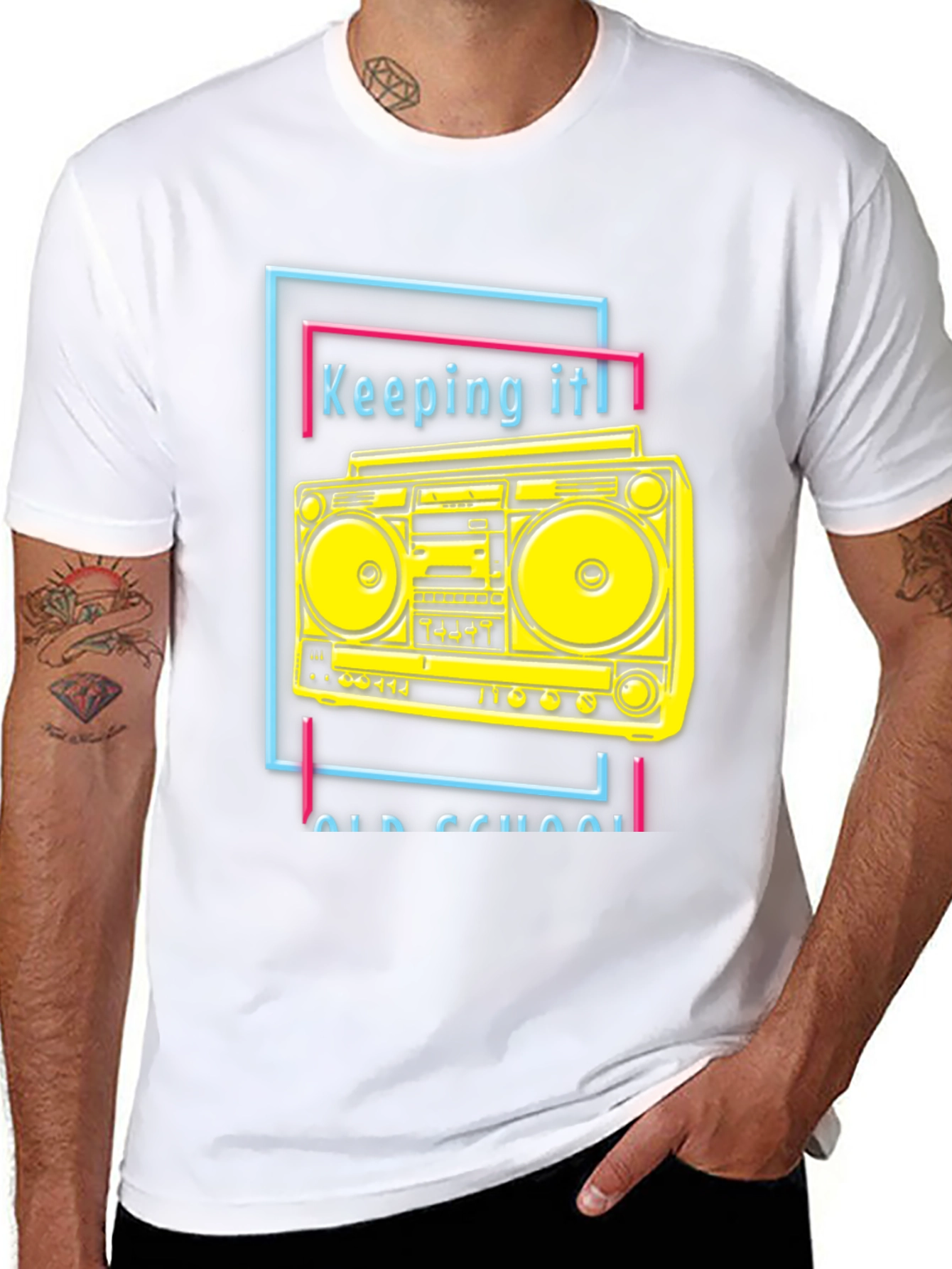 Retro Boombox Graphic Tee - Keeping It Old School