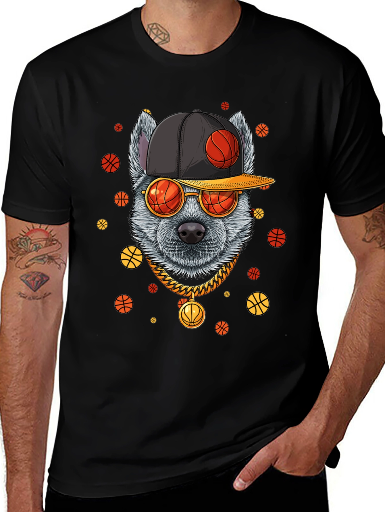 Cool Dog Basketball Graphic Tee