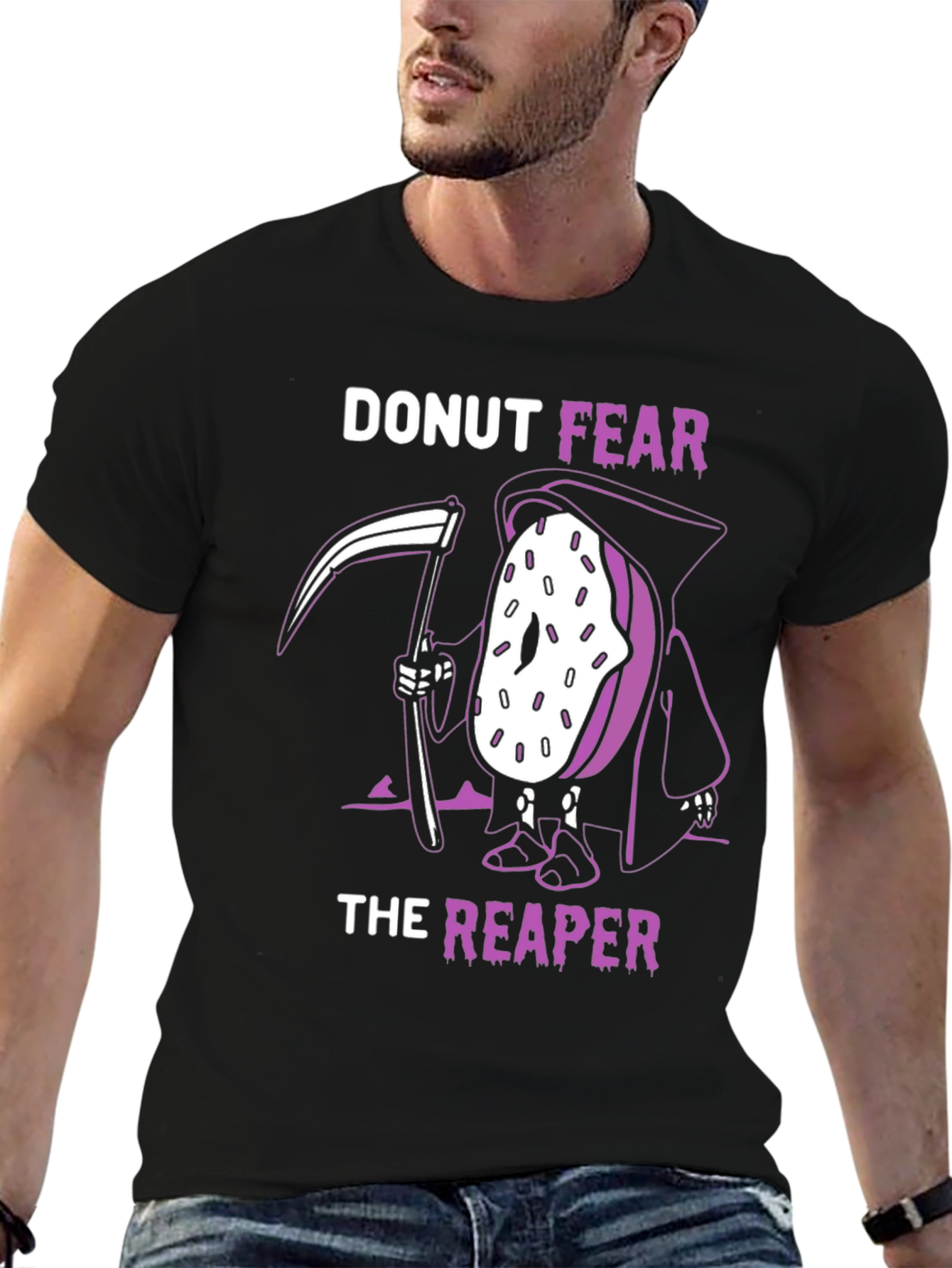 Donut Fear The Reaper Funny Graphic T-Shirt