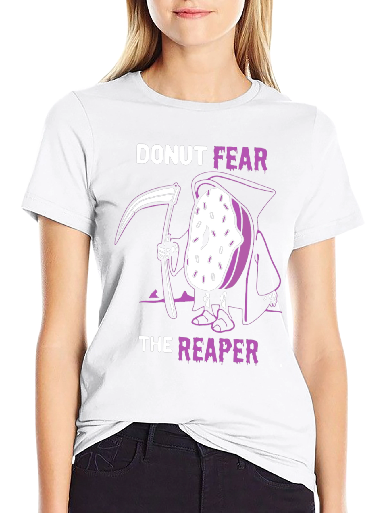 Donut Fear The Reaper Funny Graphic T-Shirt