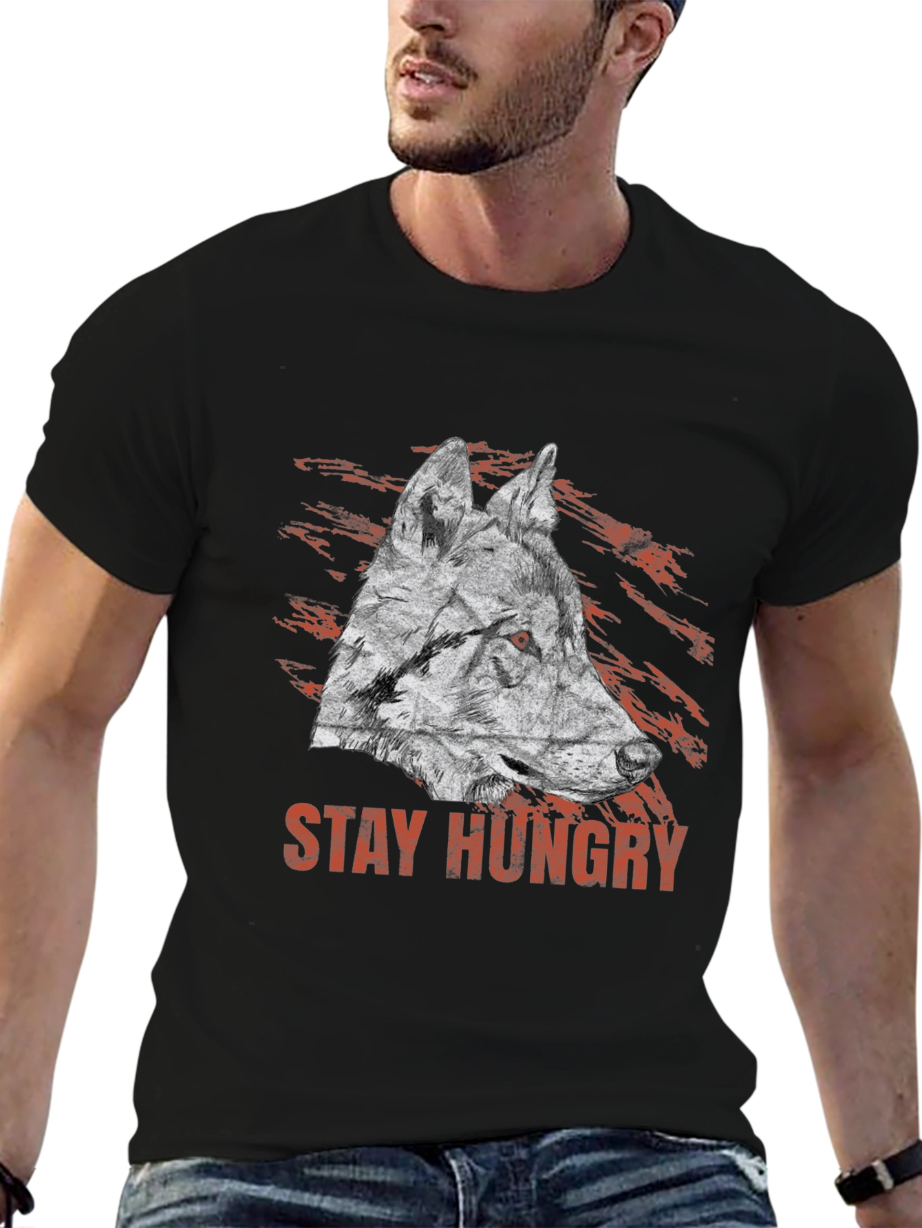 Stay Hungry Wolf Graphic Tee