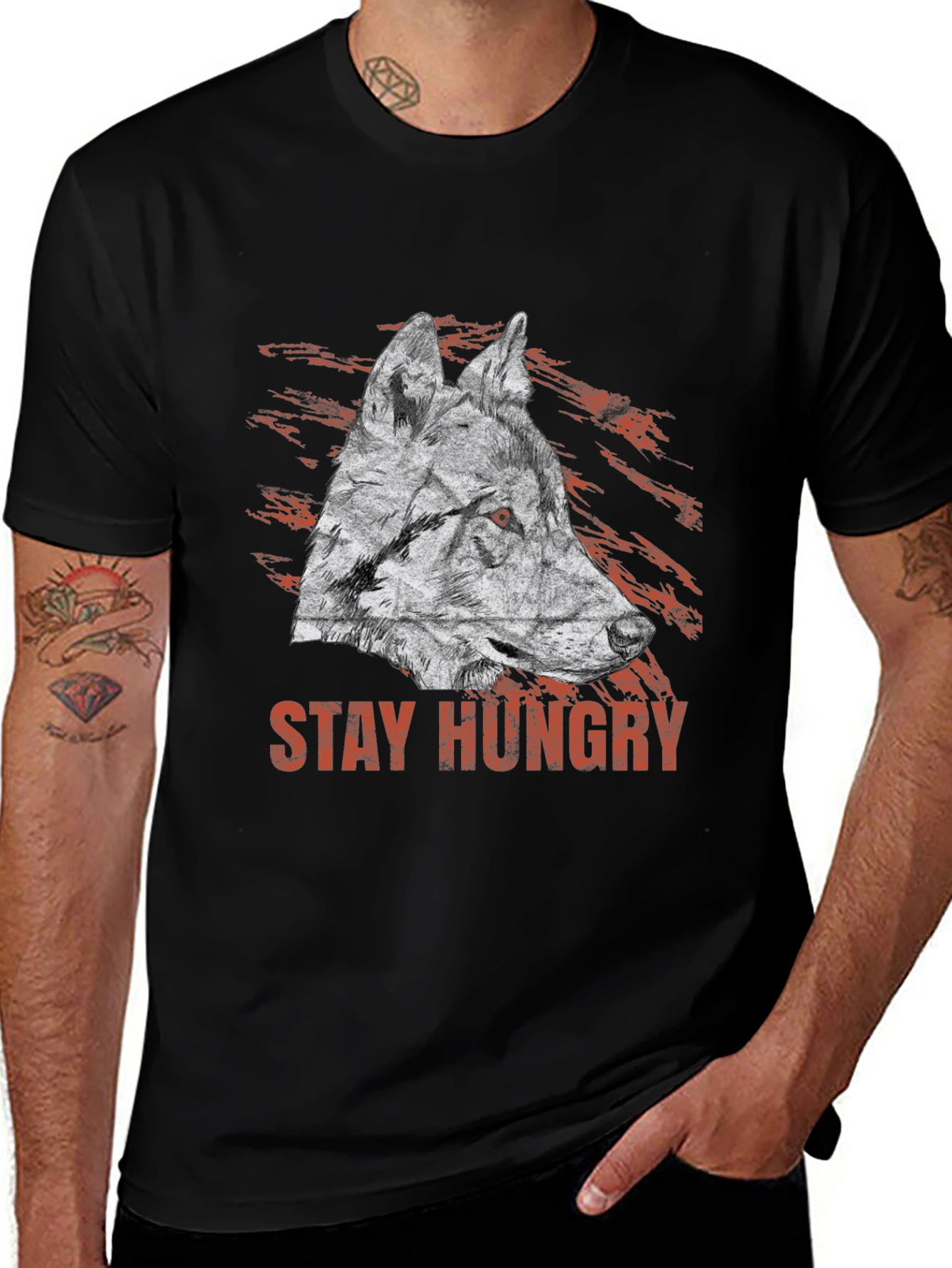 Stay Hungry Wolf Graphic Tee