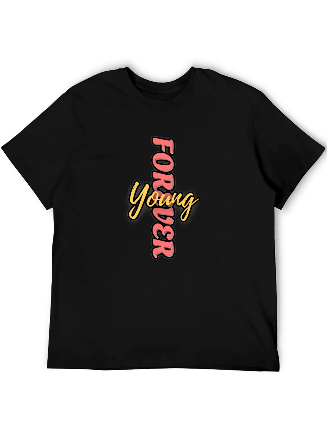 Forever Young Black Graphic Tee