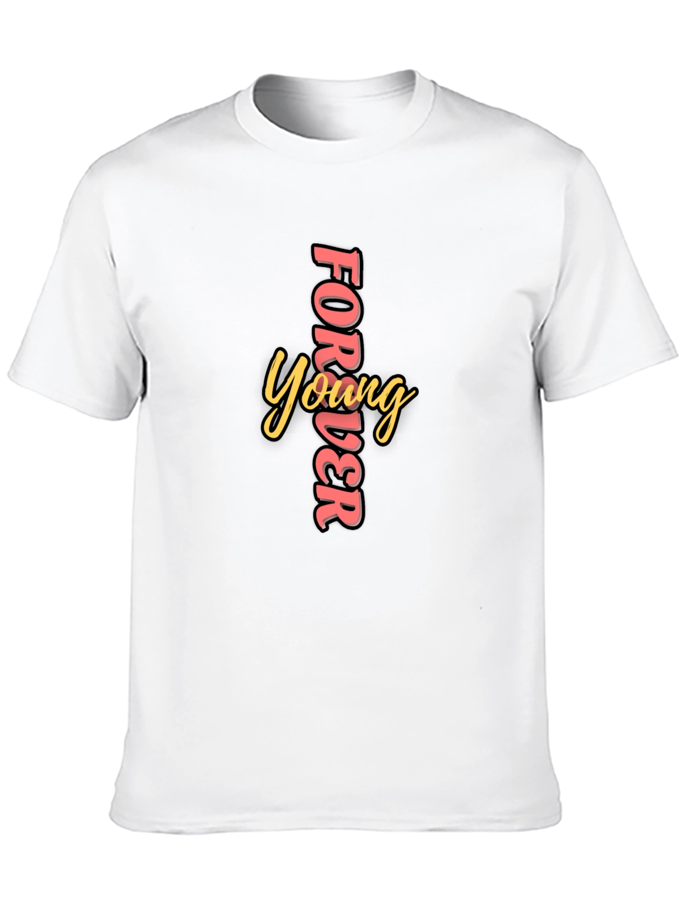 Forever Young Black Graphic Tee
