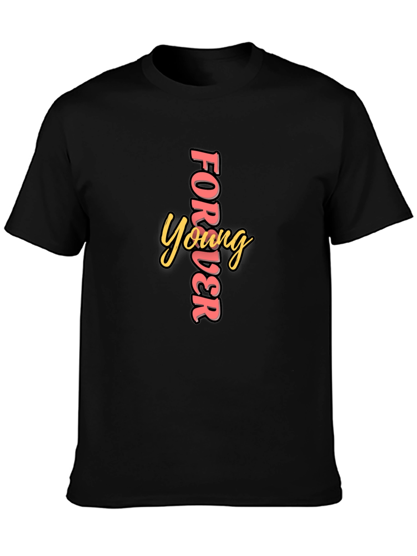 Forever Young Black Graphic Tee