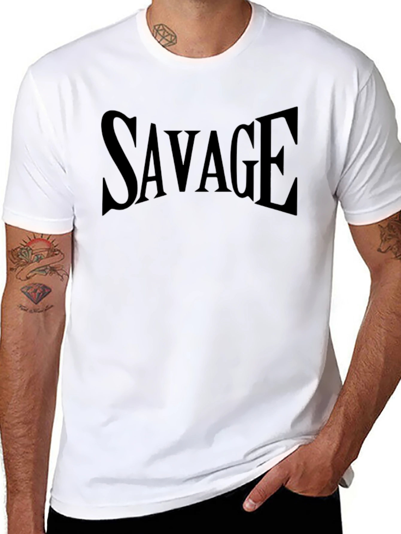 Savage Graphic Print Crew Neck T-Shirt
