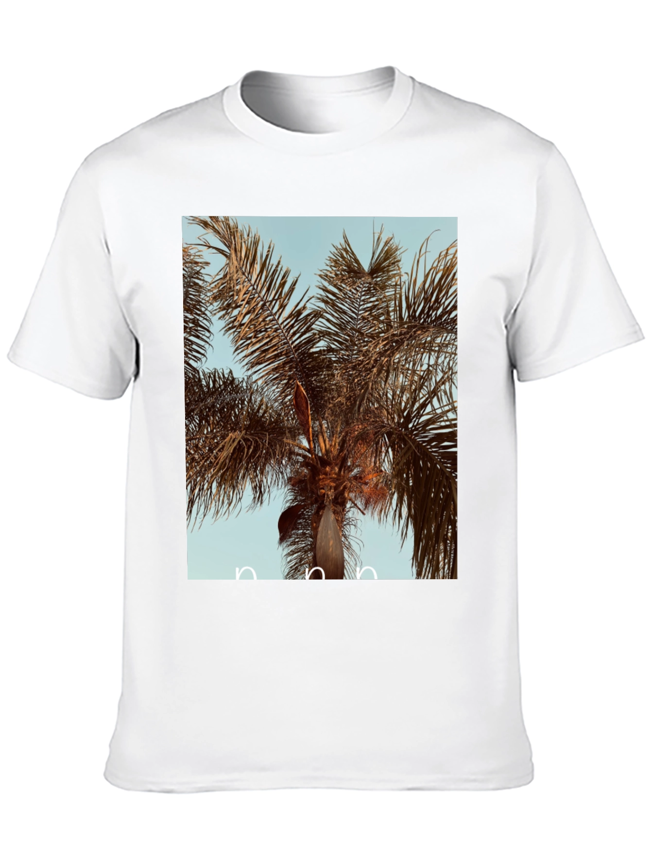 Palm Tree Graphic Black Cotton Tee