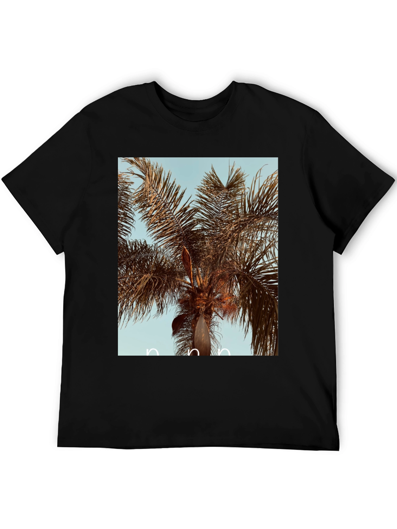 Palm Tree Graphic Black Cotton Tee
