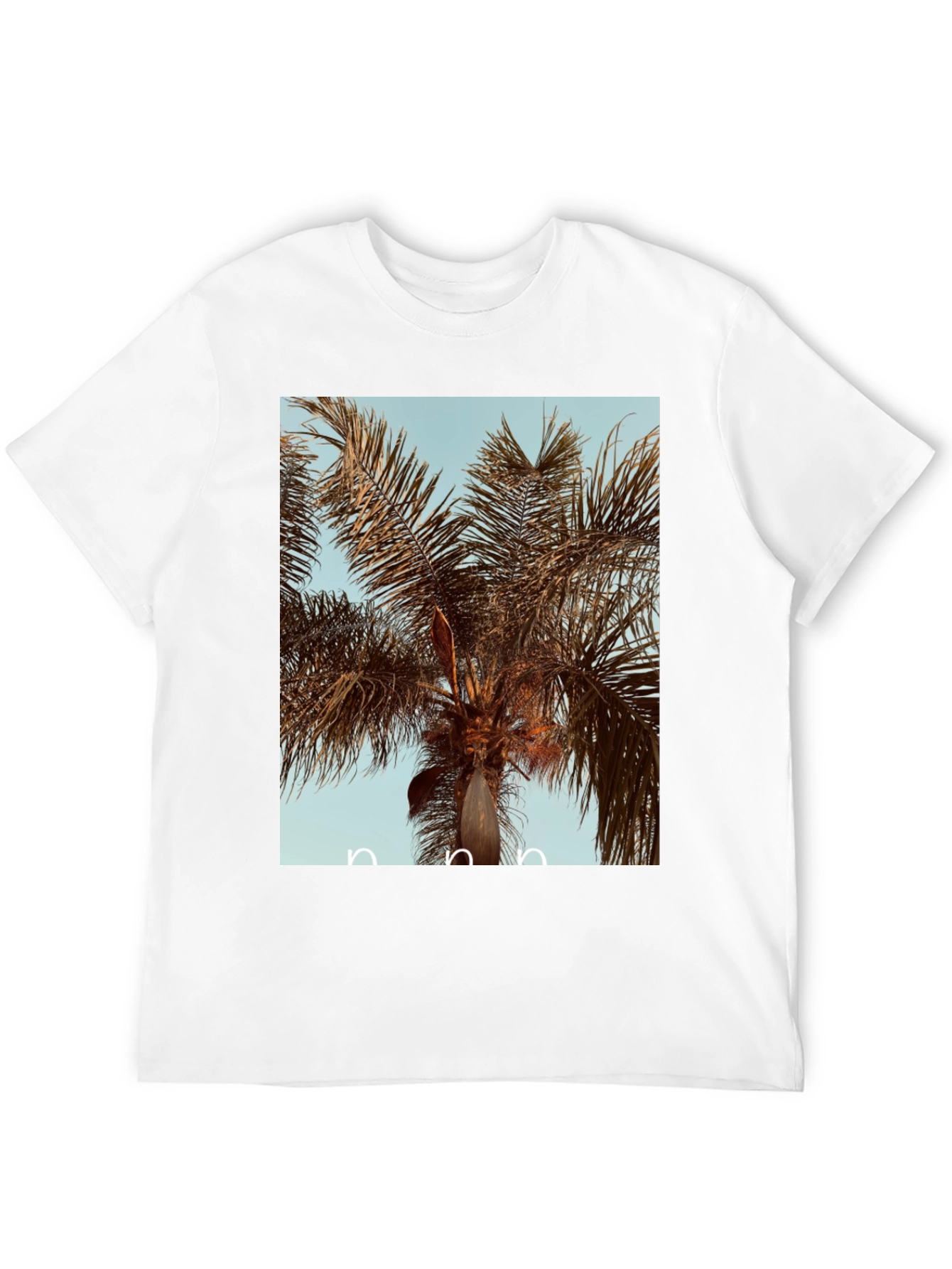 Palm Tree Graphic Black Cotton Tee