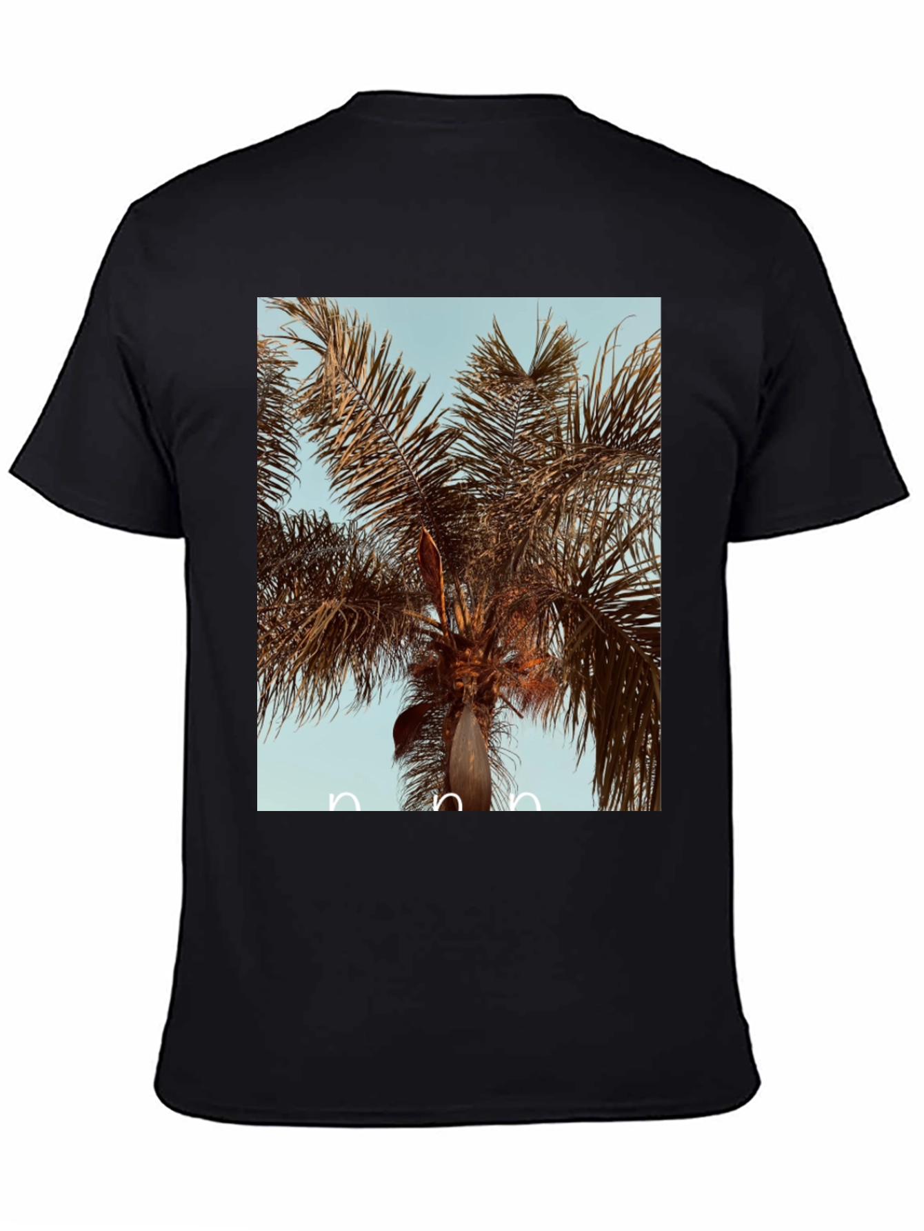 Palm Tree Graphic Black Cotton Tee