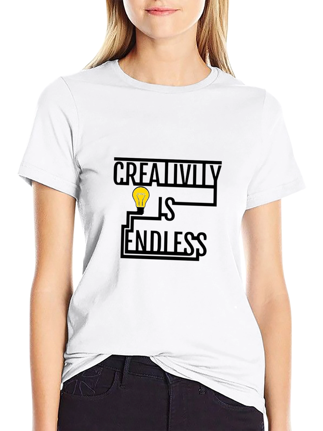 Creativity is Endless Graphic T-Shirt - Black