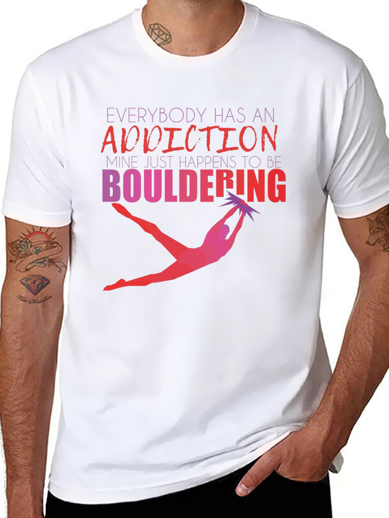 Bouldering Addiction Graphic Tee - Climbing Shirt