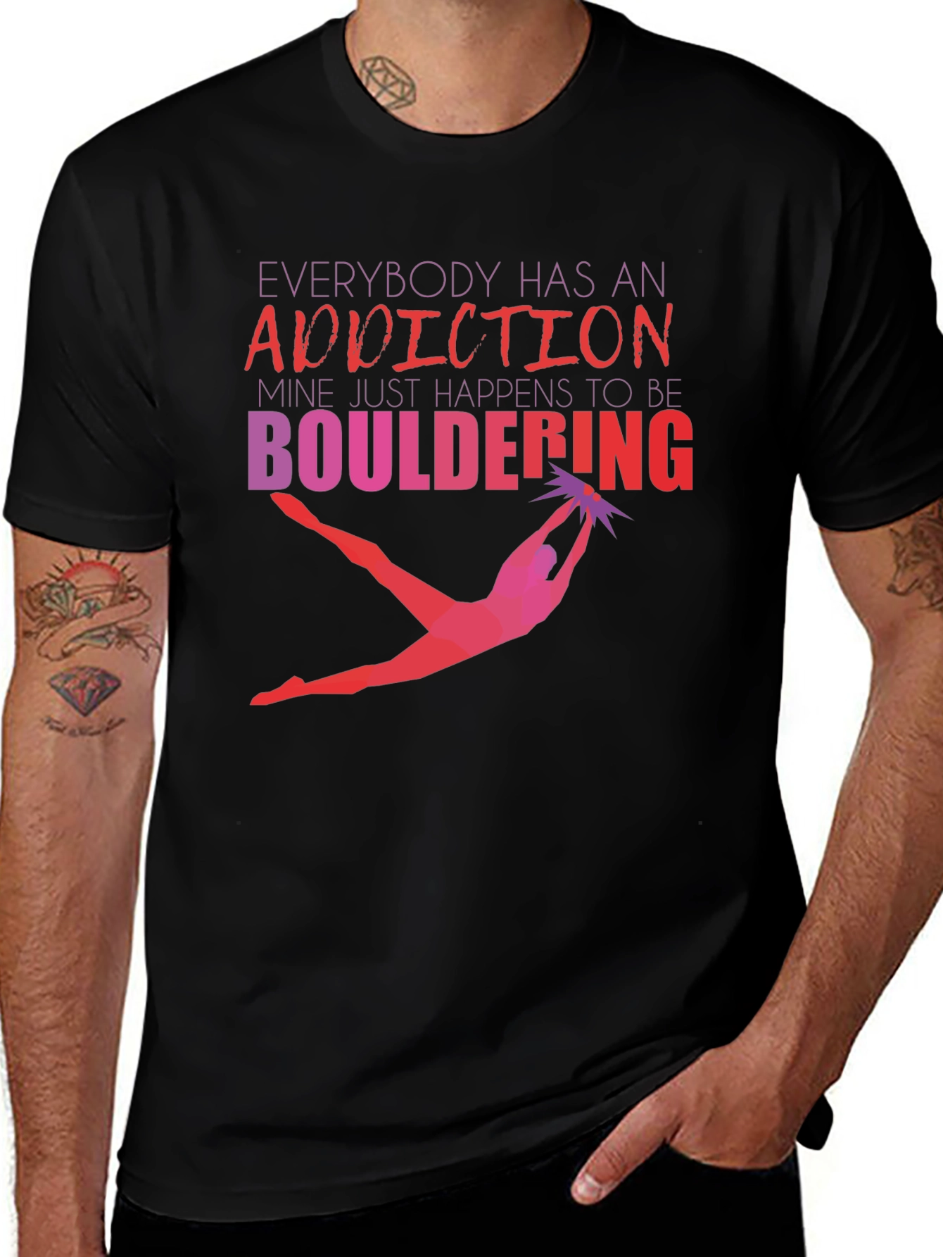Bouldering Addiction Graphic Tee - Climbing Shirt