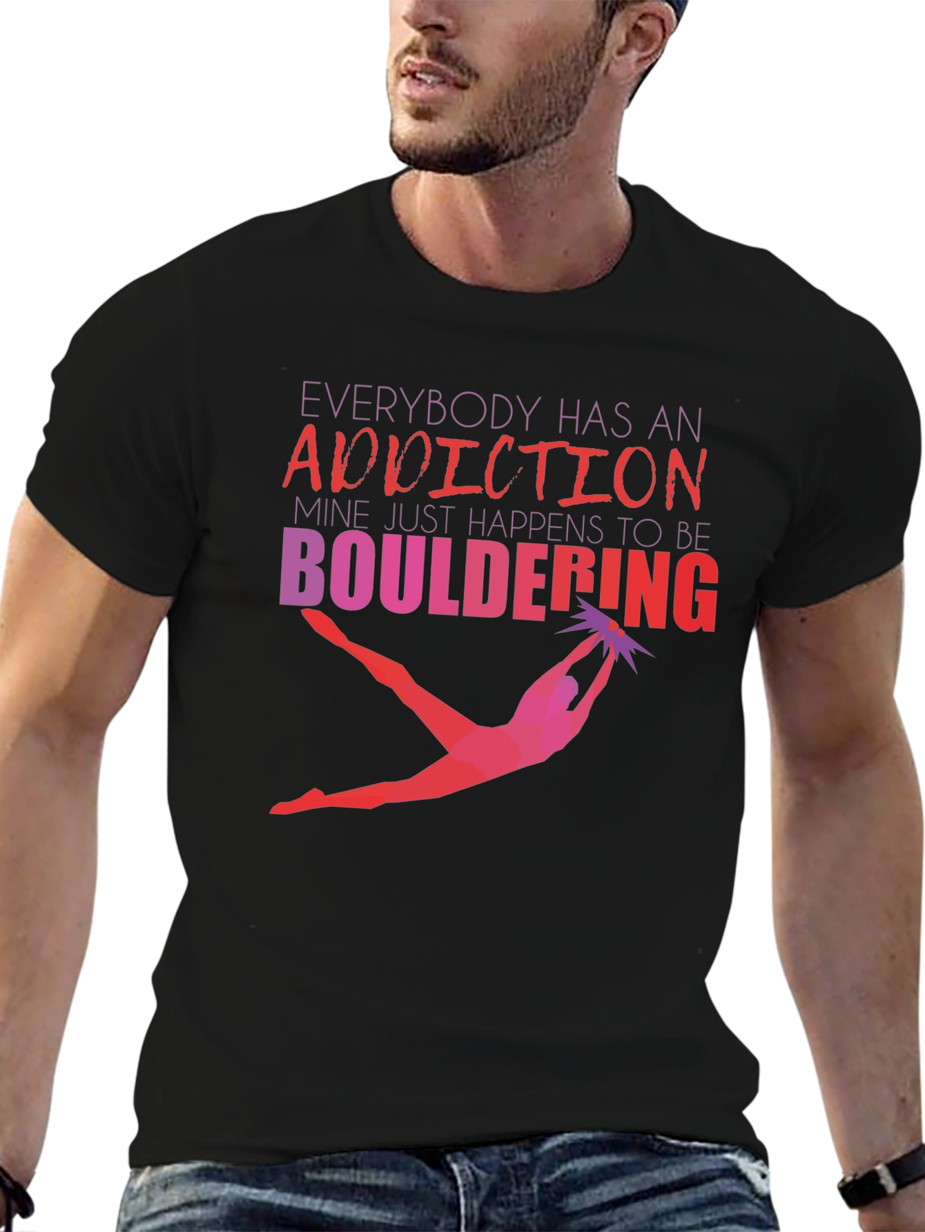 Bouldering Addiction Graphic Tee - Climbing Shirt