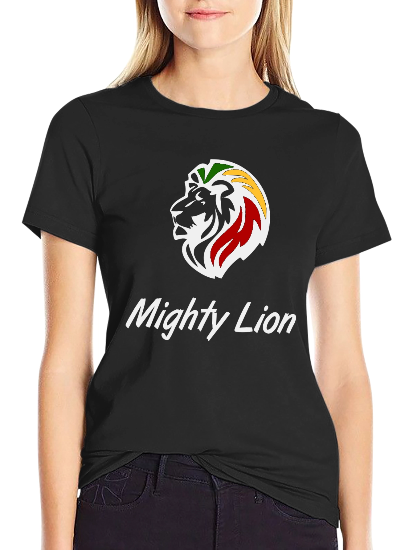 Mighty Lion Graphic Tee - Reggae Inspired Black T-Shirt