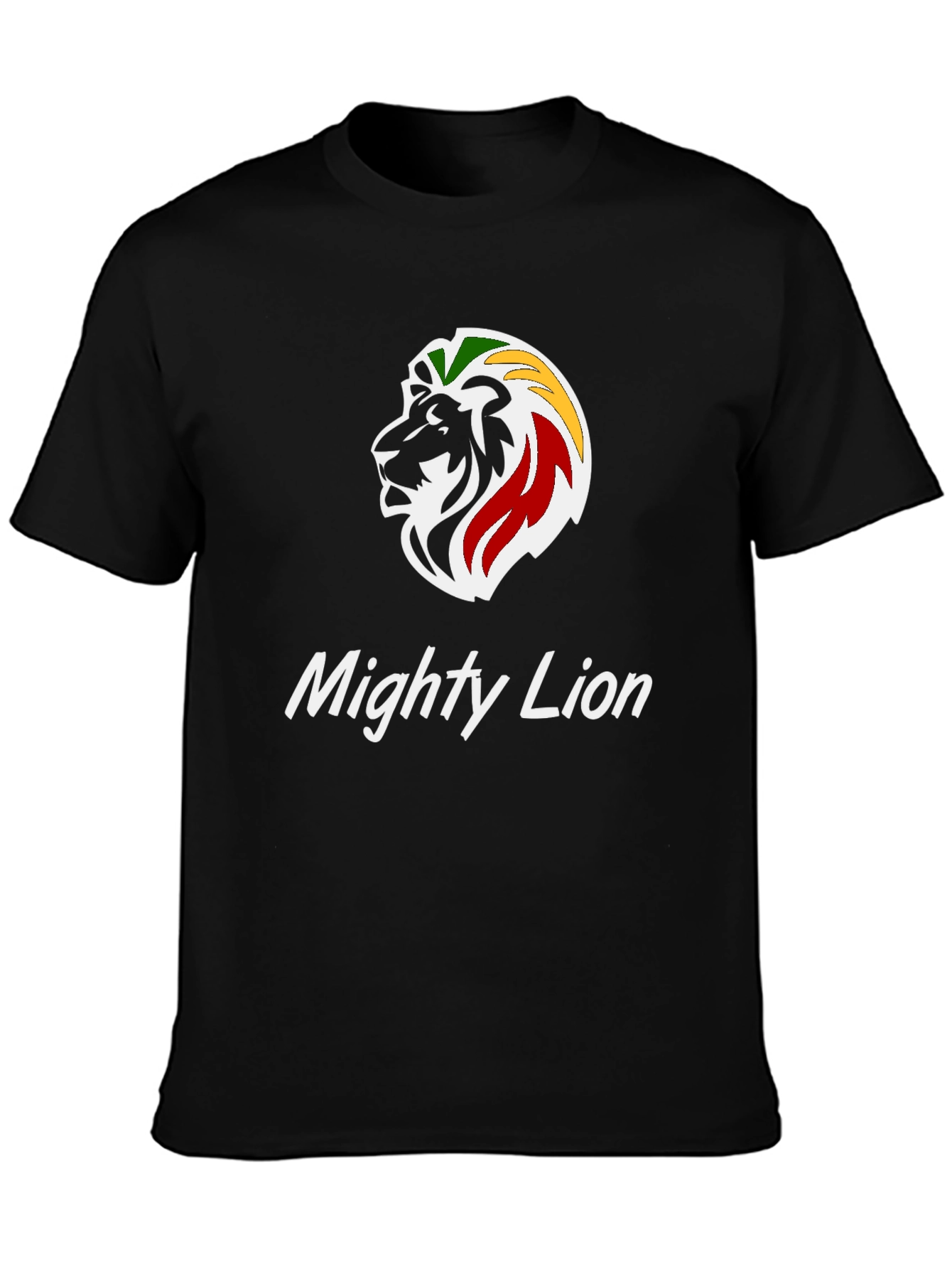Mighty Lion Graphic Tee - Reggae Inspired Black T-Shirt