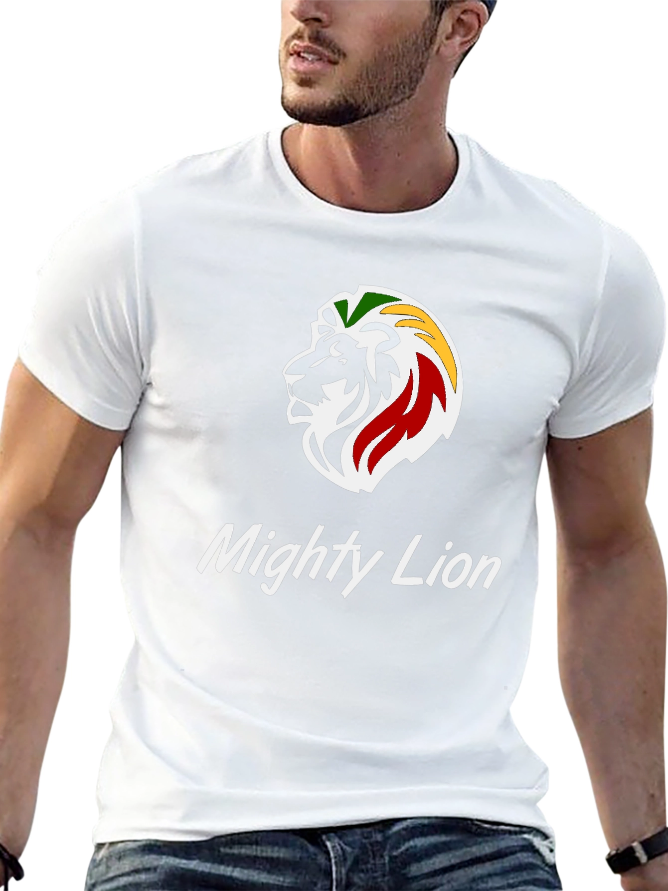 Mighty Lion Graphic Tee - Reggae Inspired Black T-Shirt