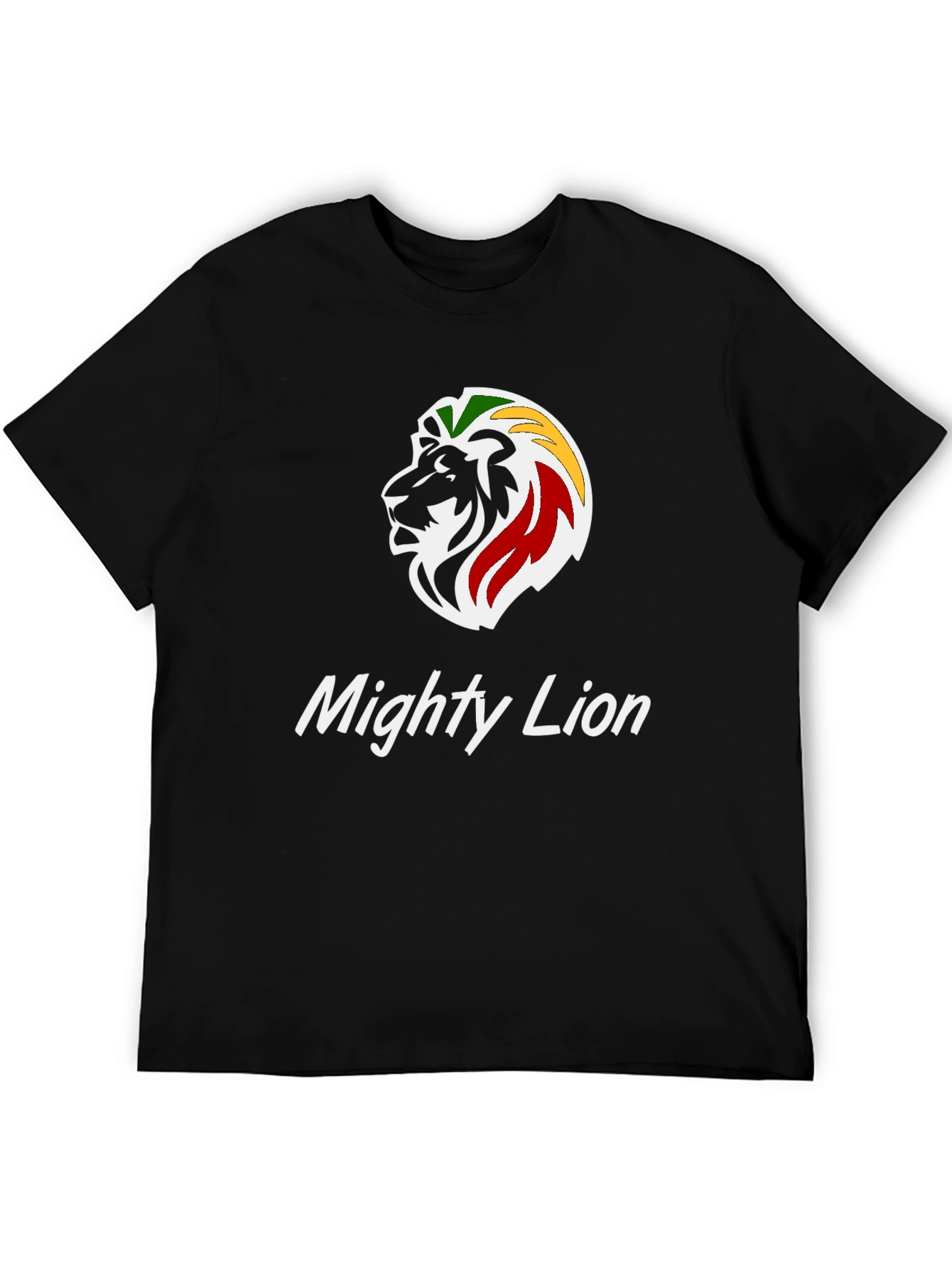 Mighty Lion Graphic Tee - Reggae Inspired Black T-Shirt