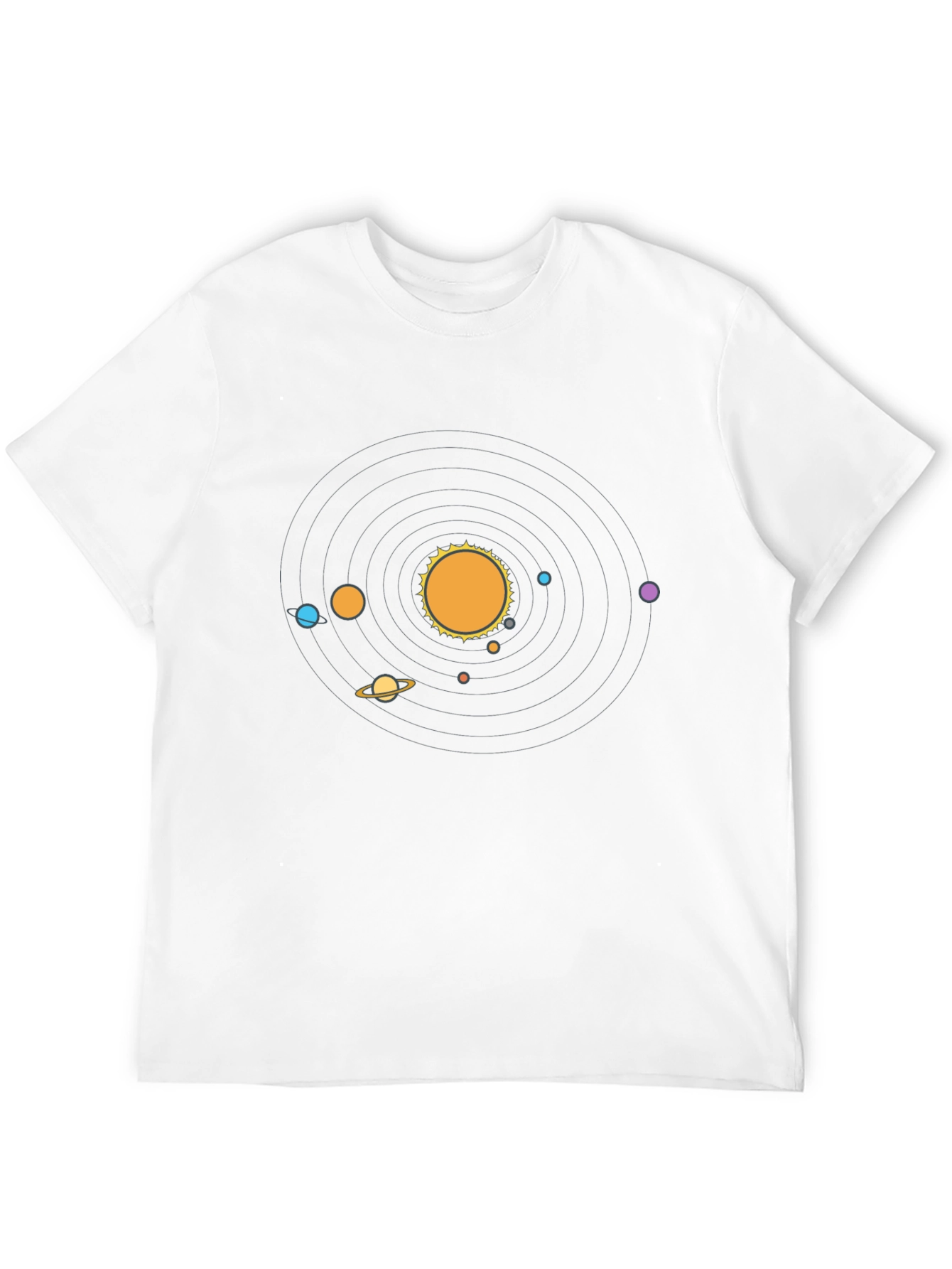 Planets Graphic Print Black T-Shirt