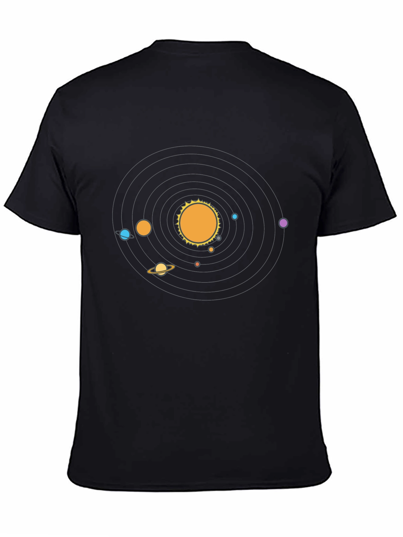 Planets Graphic Print Black T-Shirt