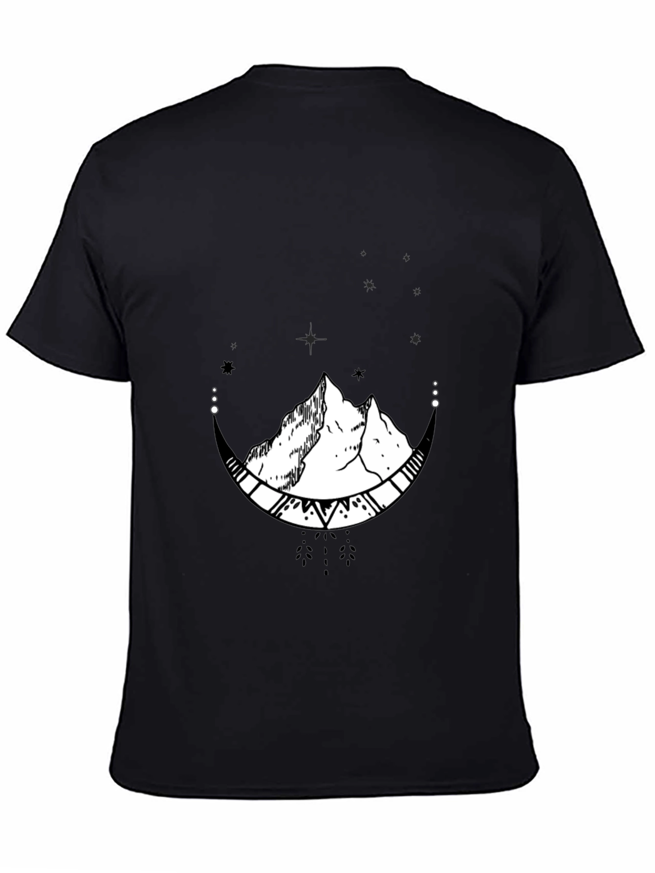 Mountain Moon Graphic Tee - Black Cotton Blend