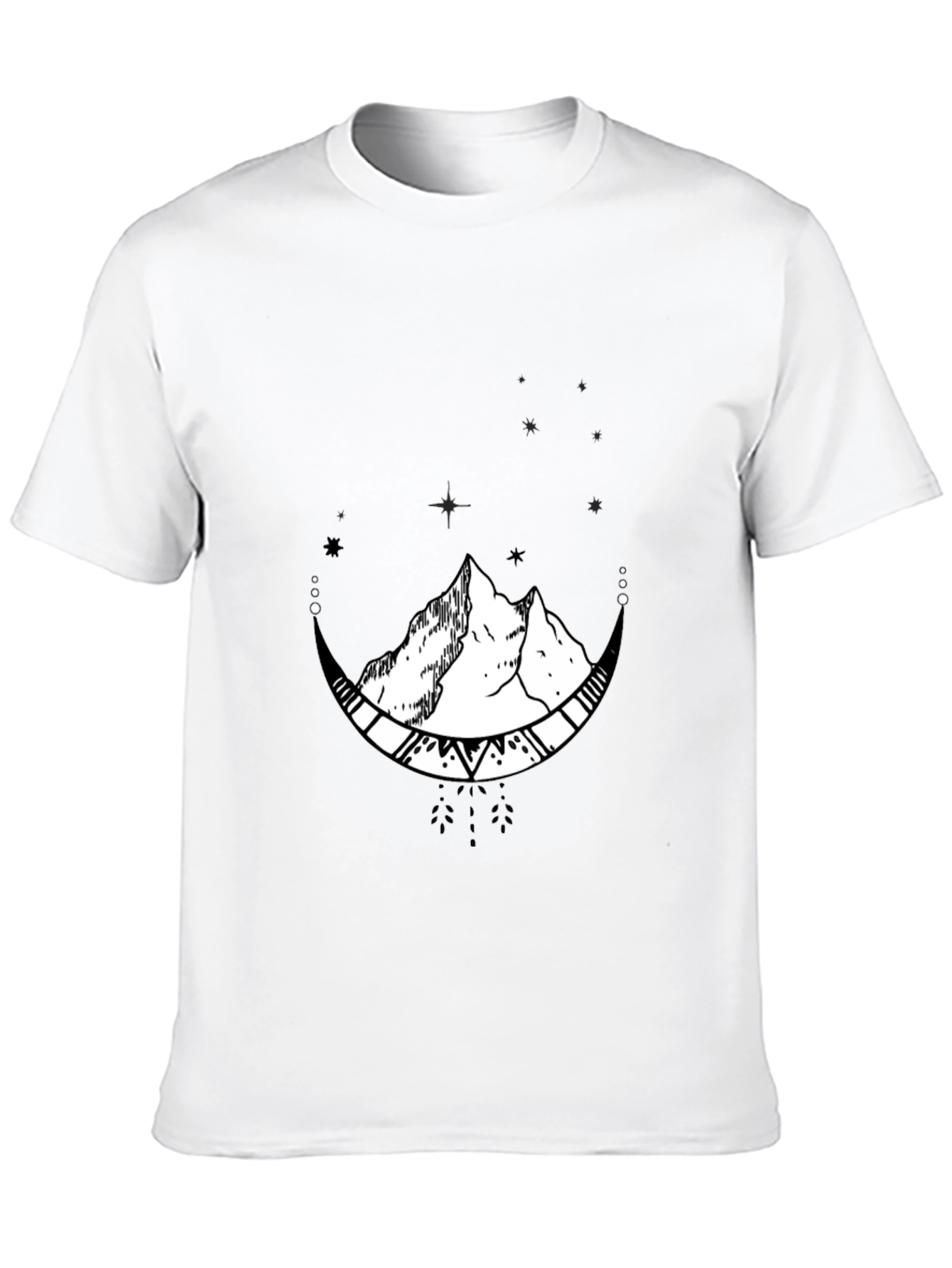 Mountain Moon Graphic Tee - Black Cotton Blend