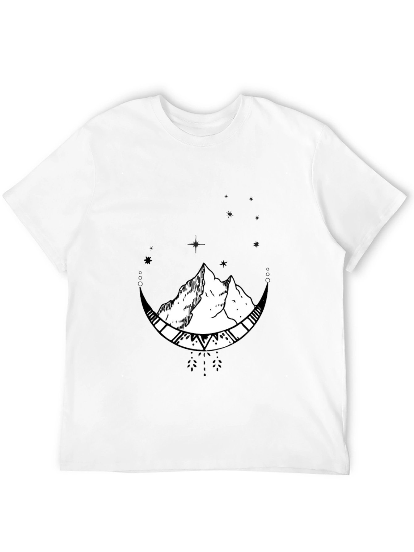 Mountain Moon Graphic Tee - Black Cotton Blend