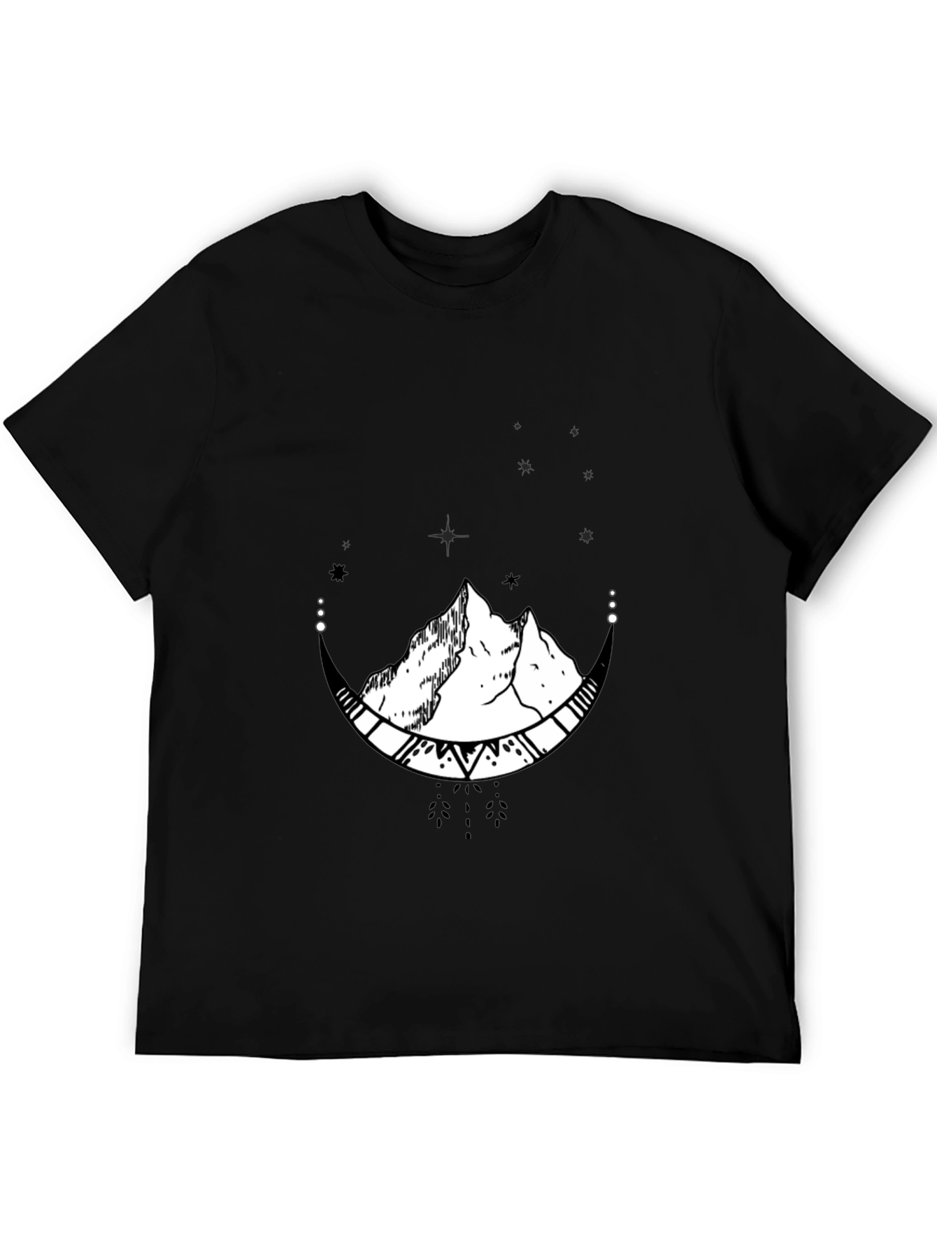 Mountain Moon Graphic Tee - Black Cotton Blend