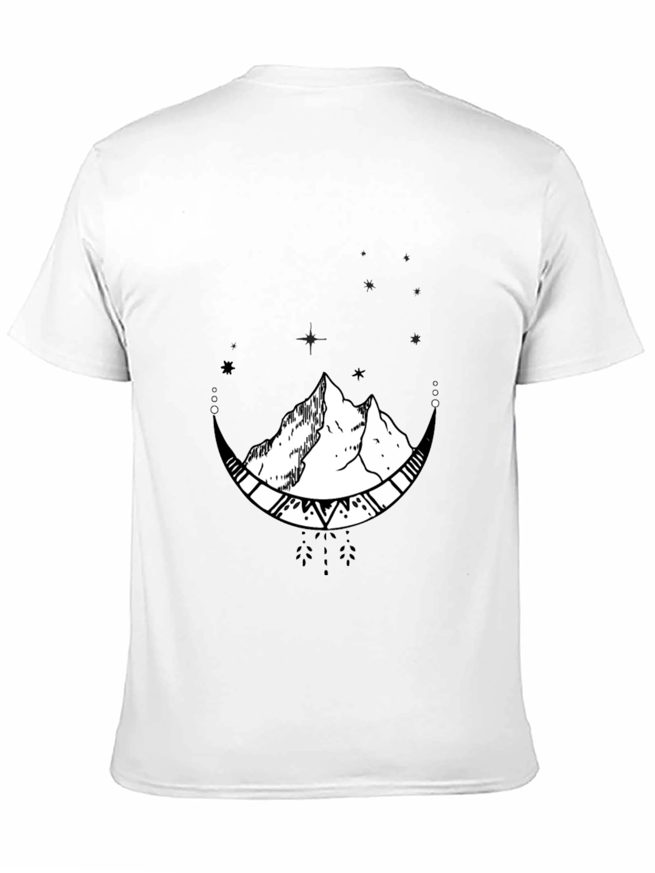 Mountain Moon Graphic Tee - Black Cotton Blend