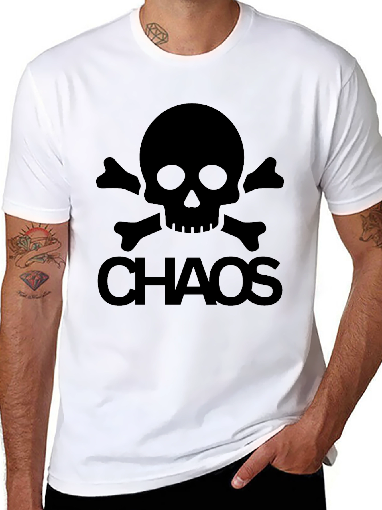 Chaos Skull Graphic T-Shirt - Mens Black Tee